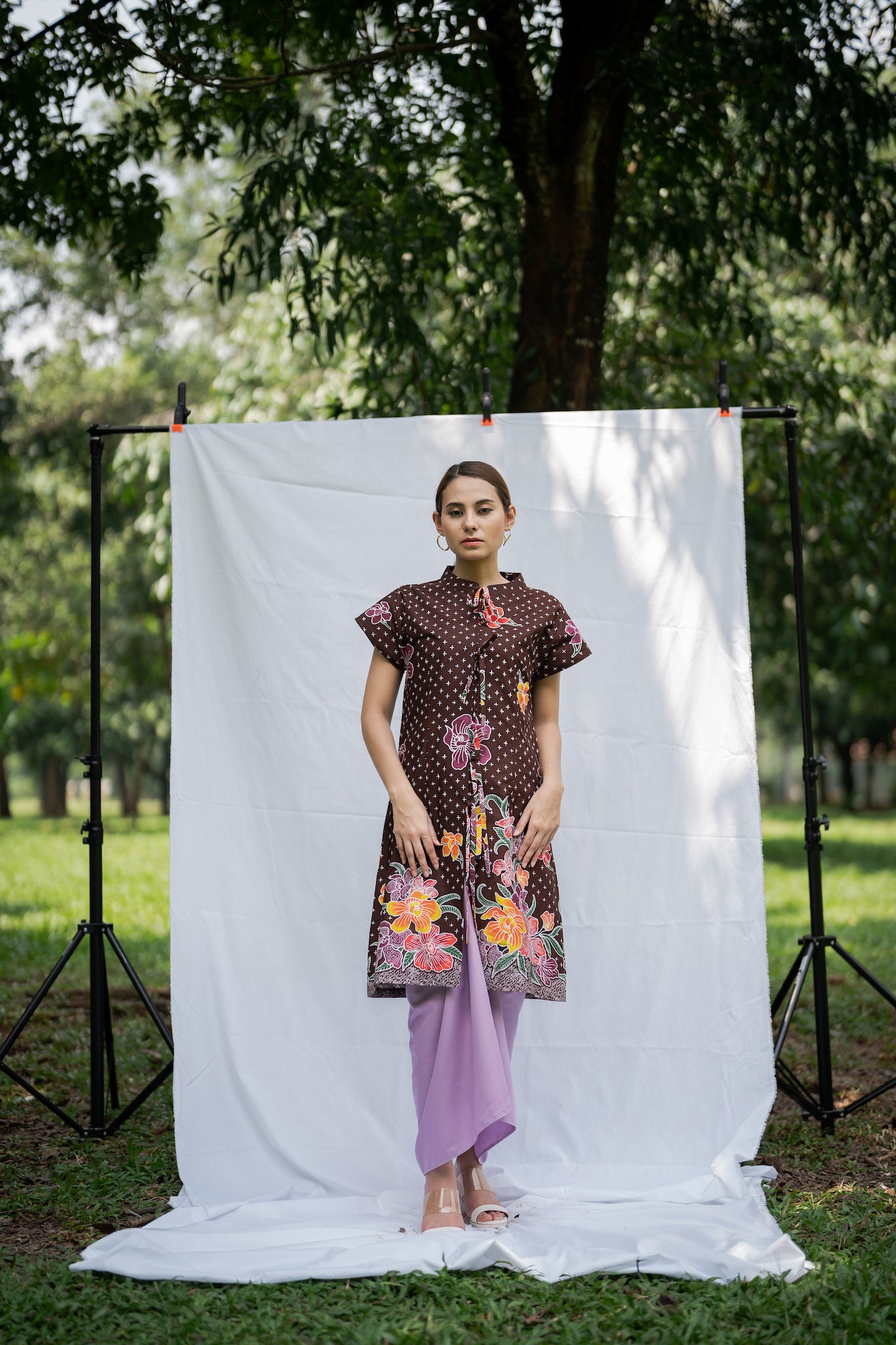 Batik Kebaya Mustika Anggrek Brown โ Studio Gypsied