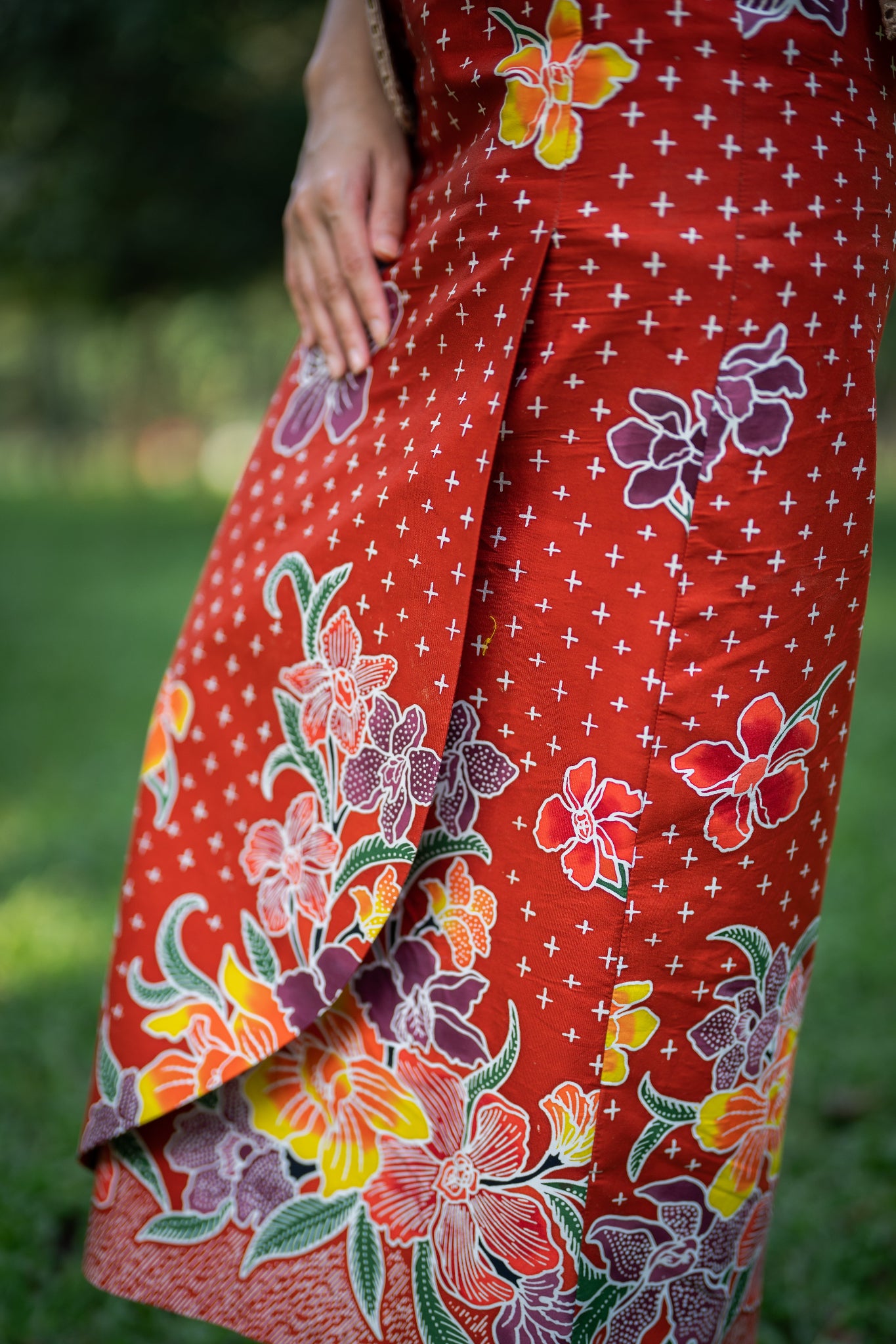 Batik Column Skirt | Anggrek Rose