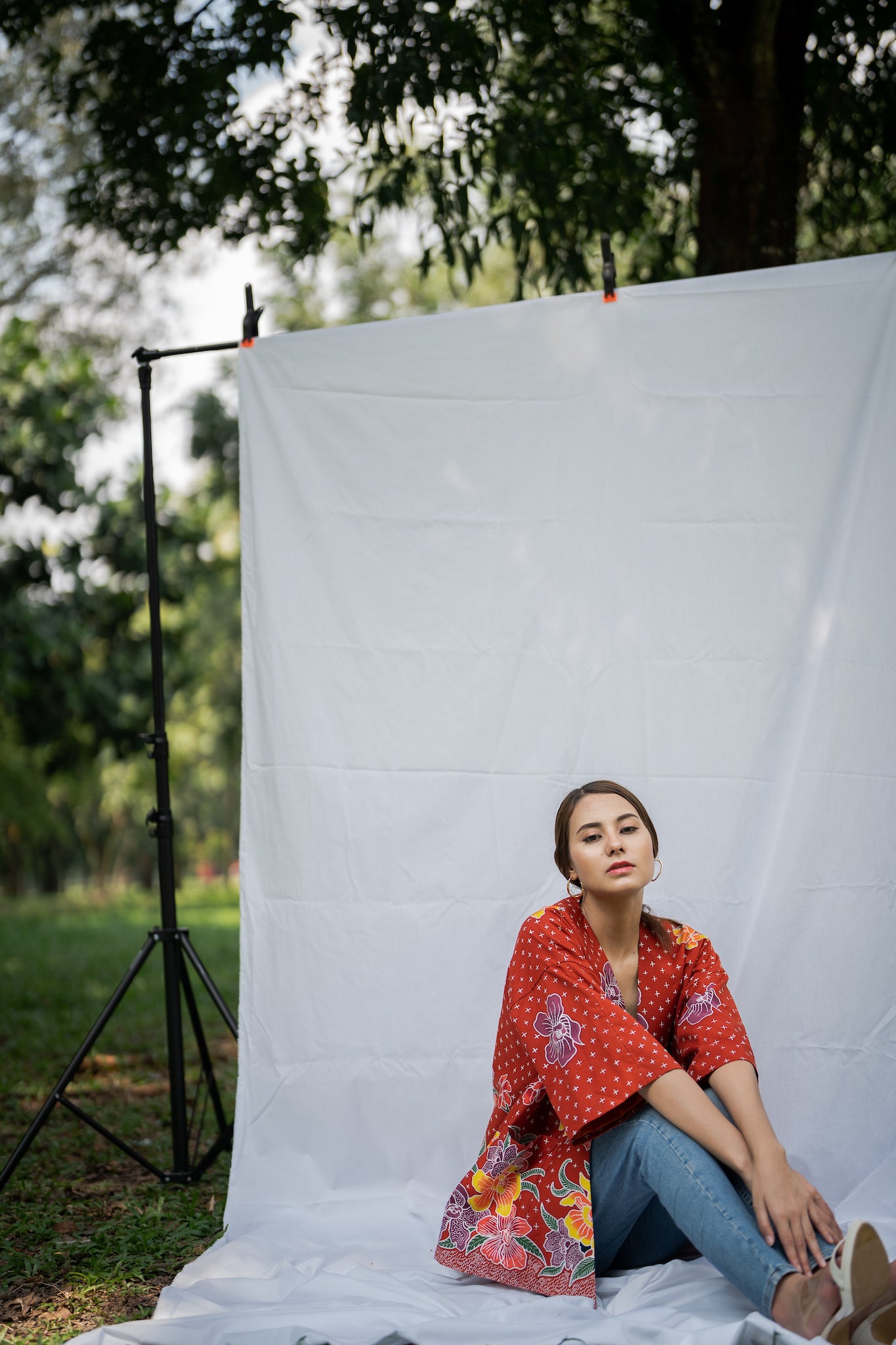 Batik Open Jacket | Anggrek Rose