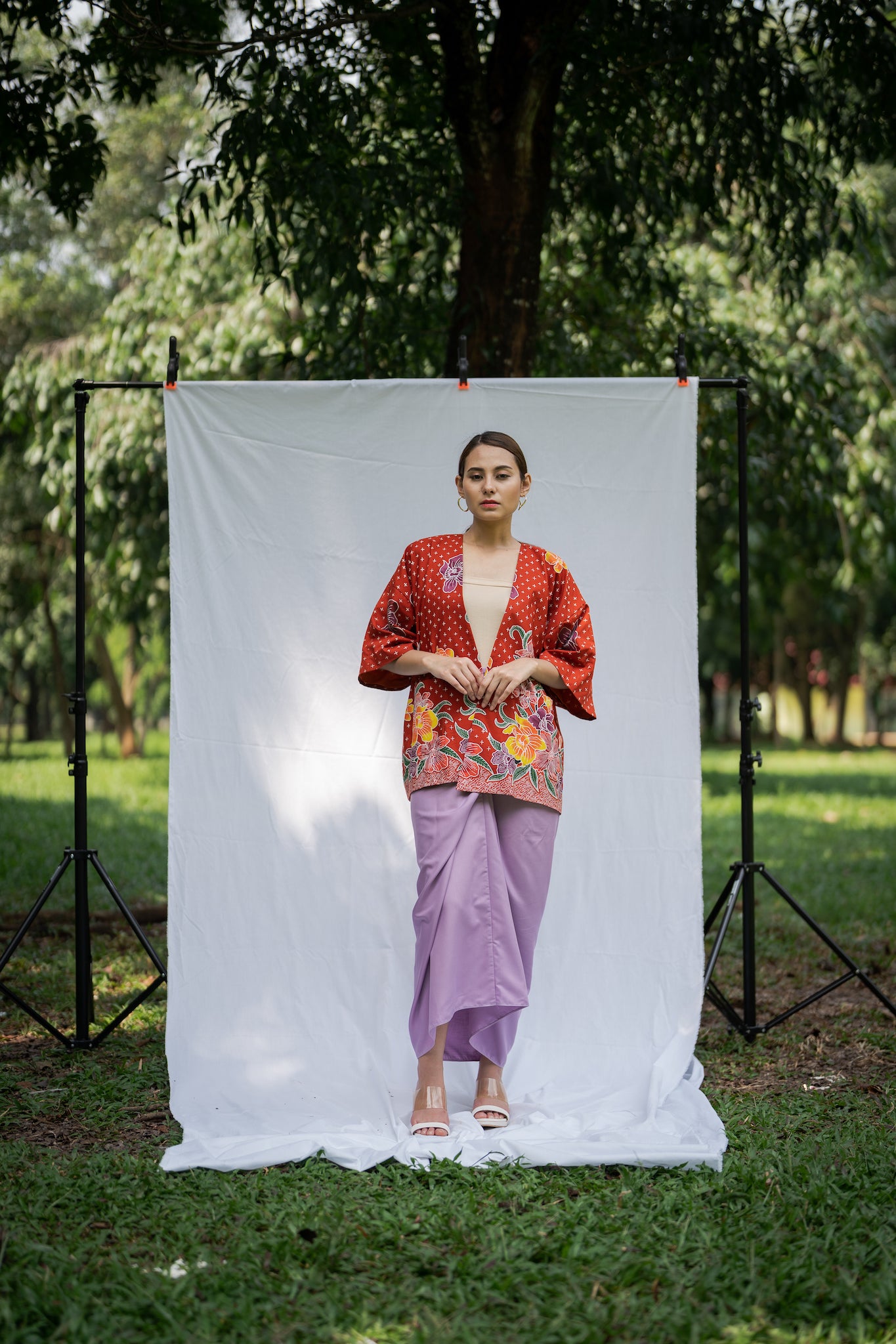 Batik Open Jacket | Anggrek Rose