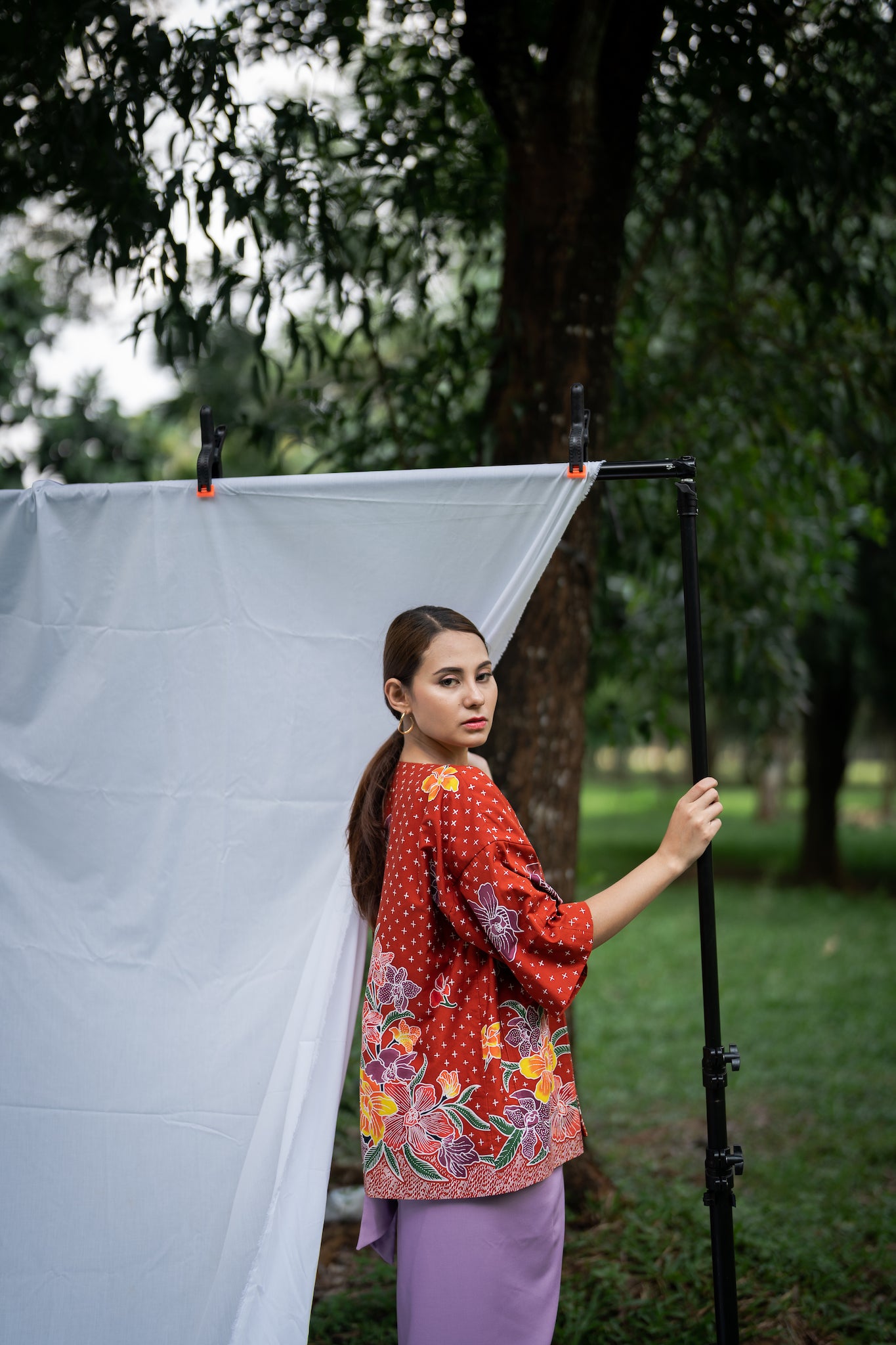 Batik Open Jacket | Anggrek Rose