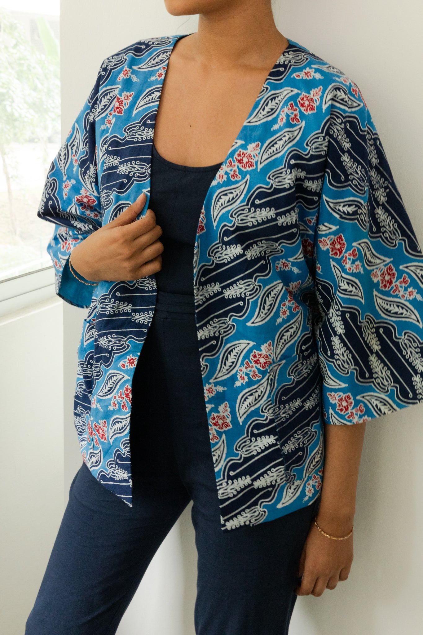 Batik Open Jacket | Asmara Indigo