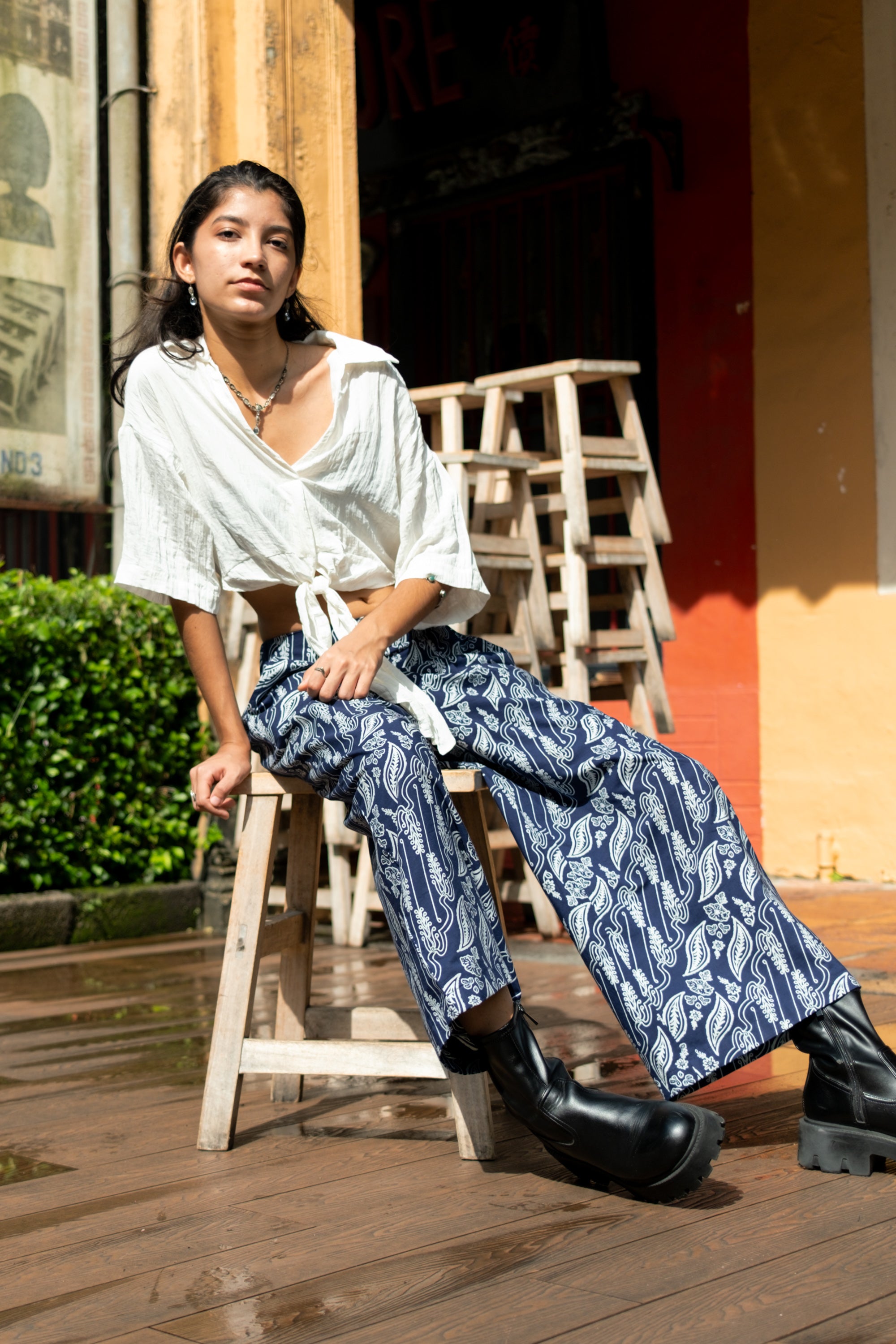 Batik Box Pleat Culottes | Asmara Midnight