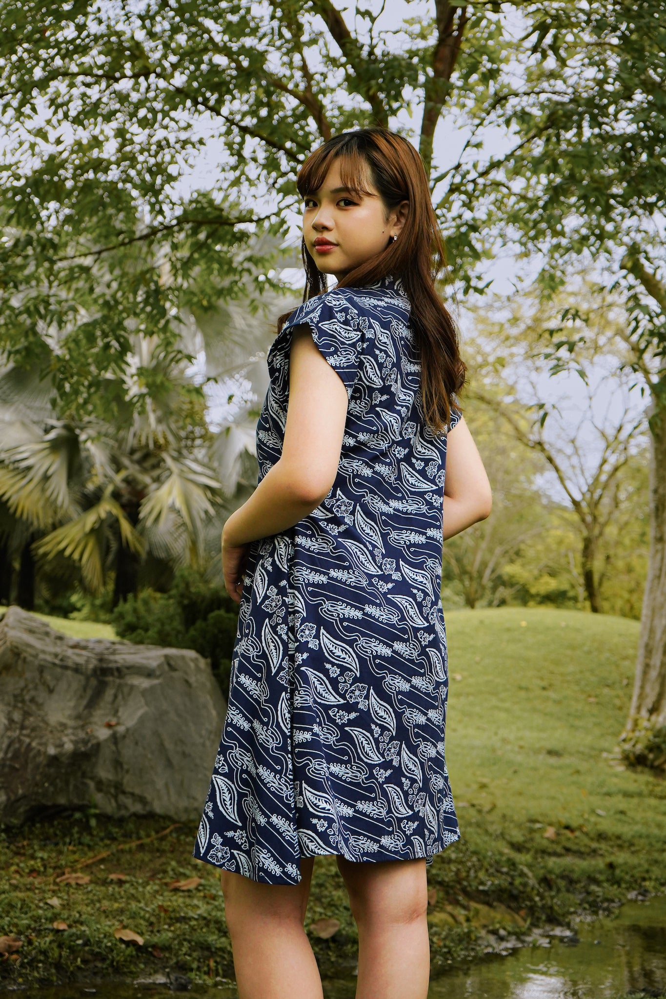 Batik Collared Dress | Asmara Midnight