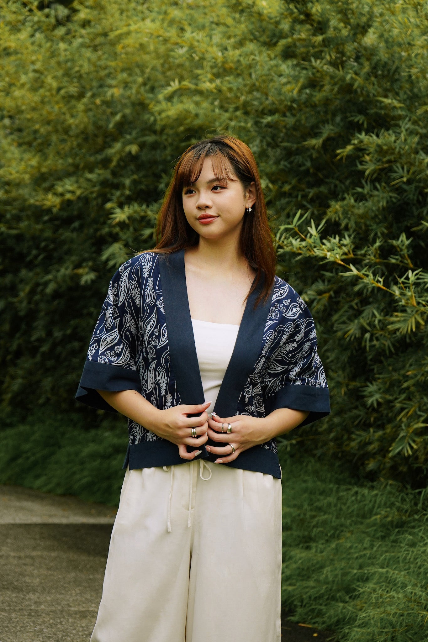 Batik Crop Jacket | Asmara Midnight