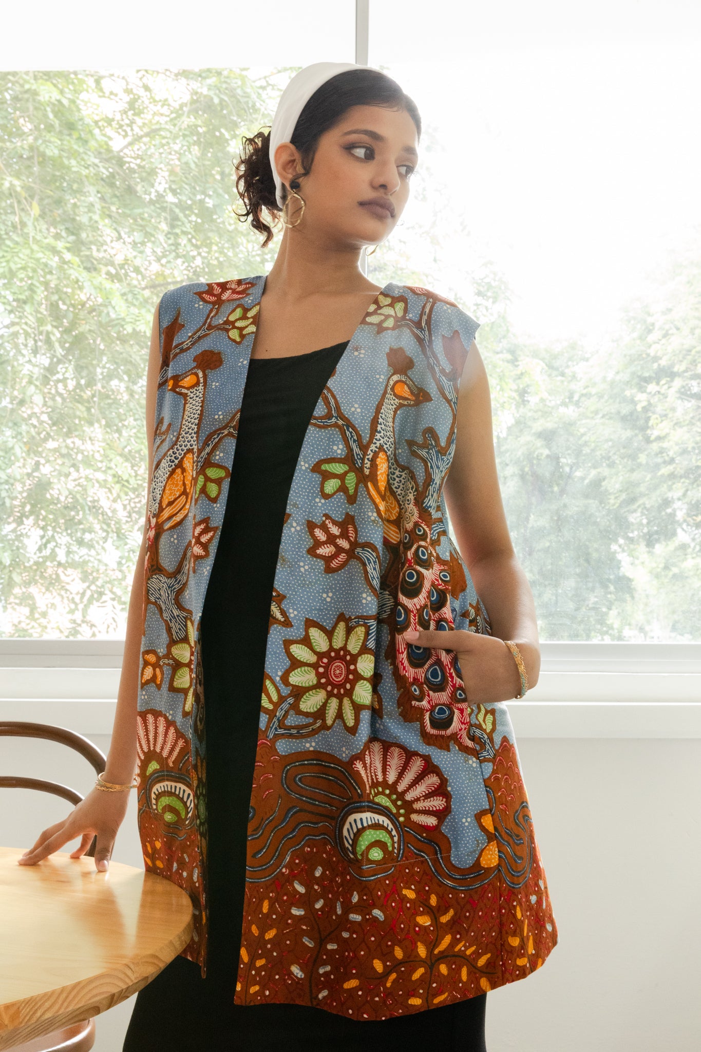 Batik Long Line Vest | Awan Mayura