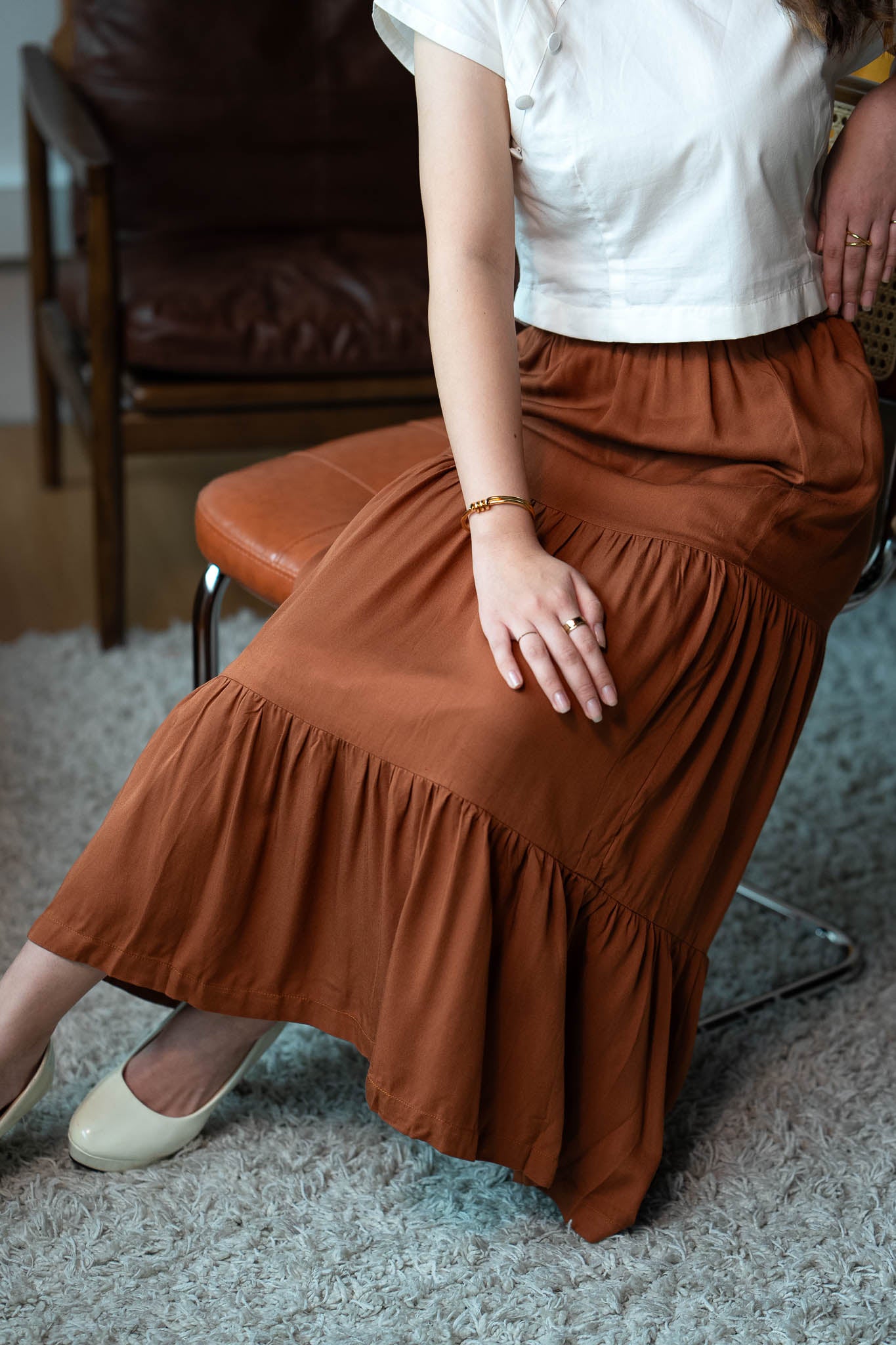 Passage Tiered Skirt | Clay