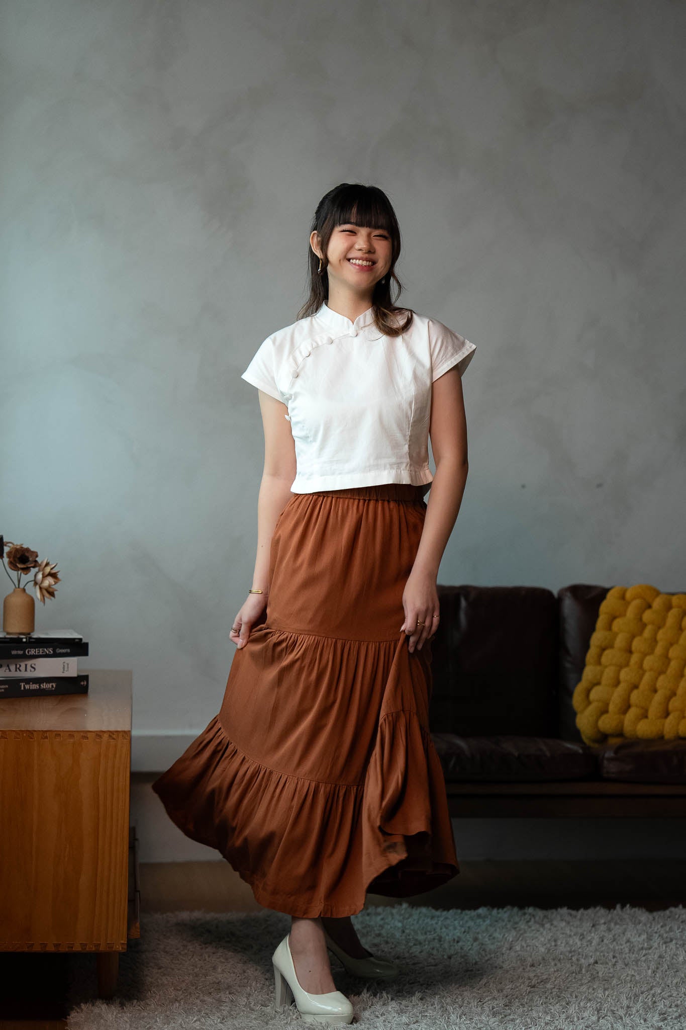 Passage Tiered Skirt | Clay