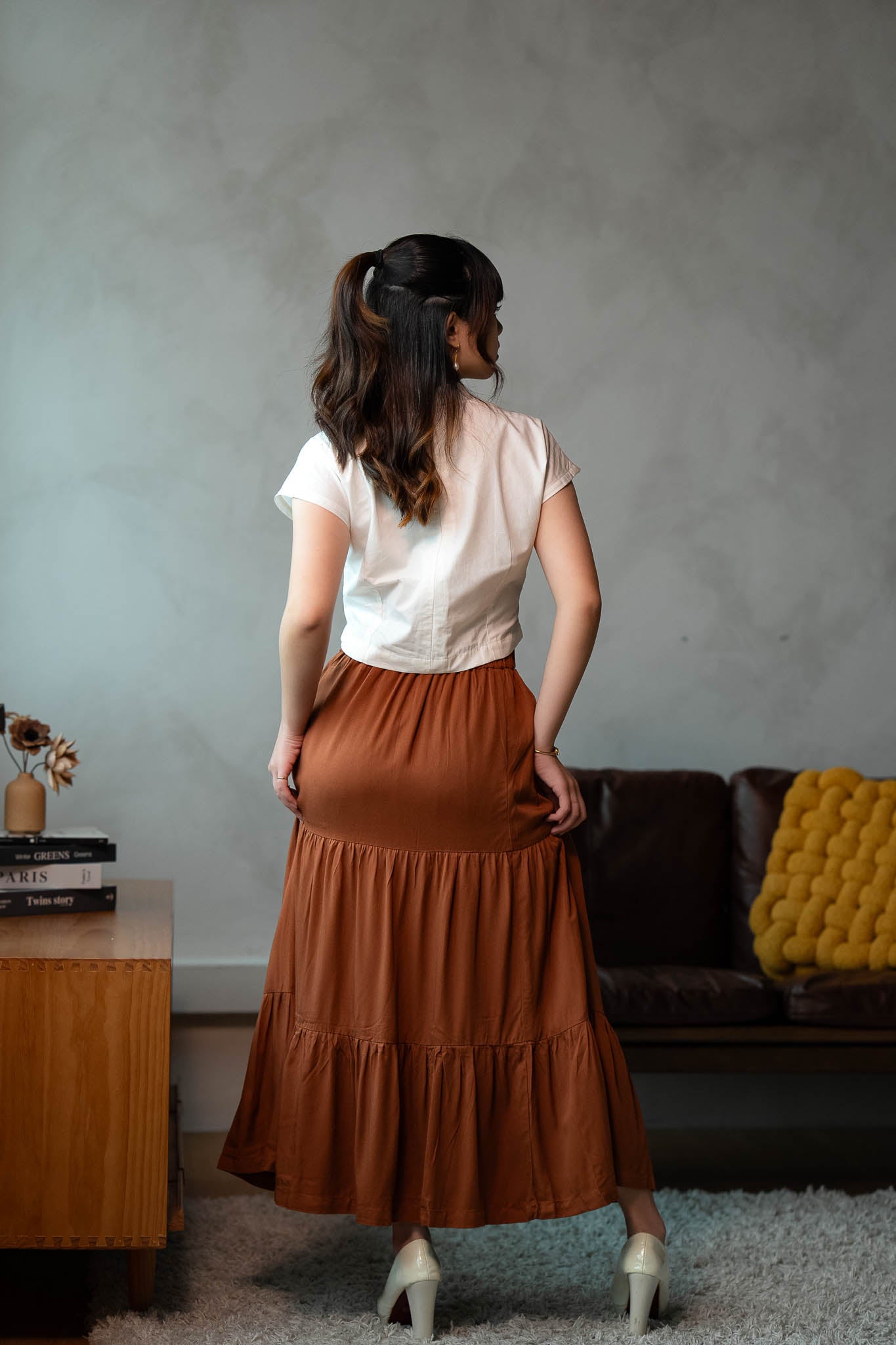 Passage Tiered Skirt | Clay