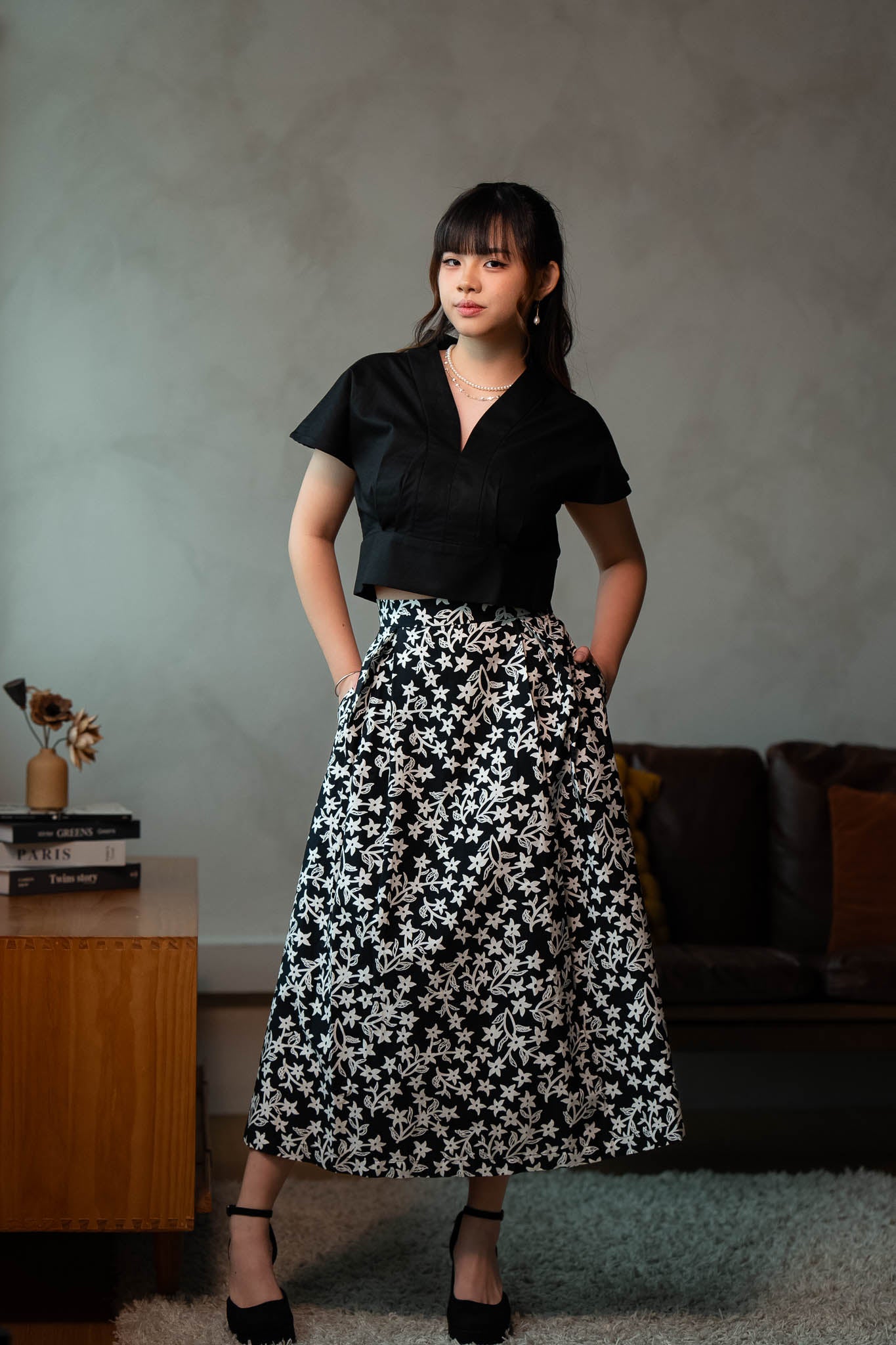Batik Swing Skirt | Jasmin Ebony