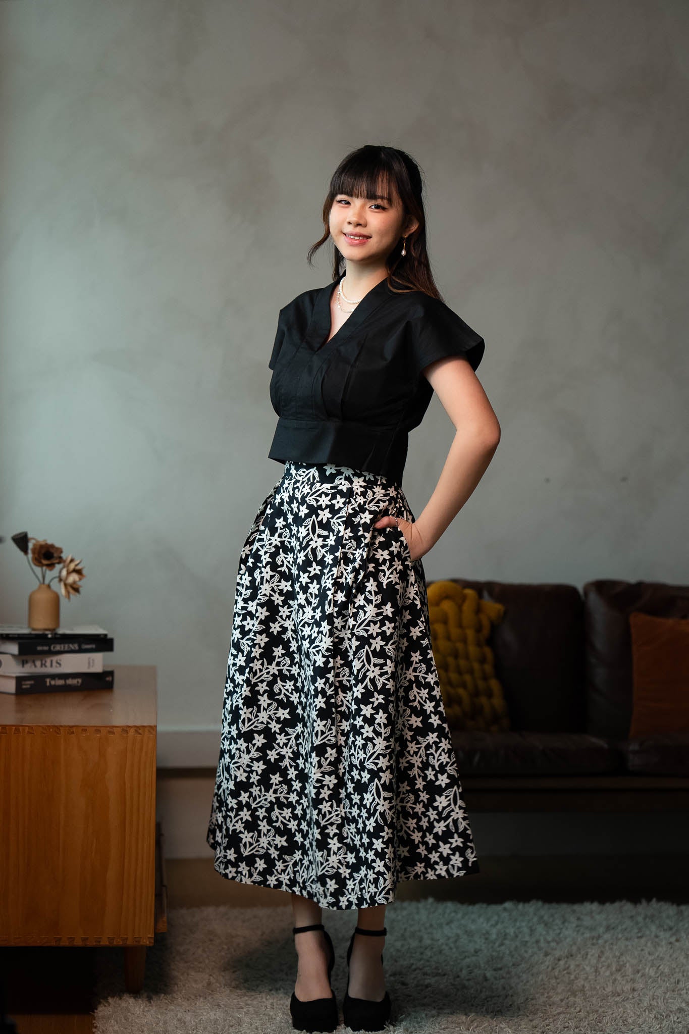 Batik Swing Skirt | Jasmin Ebony