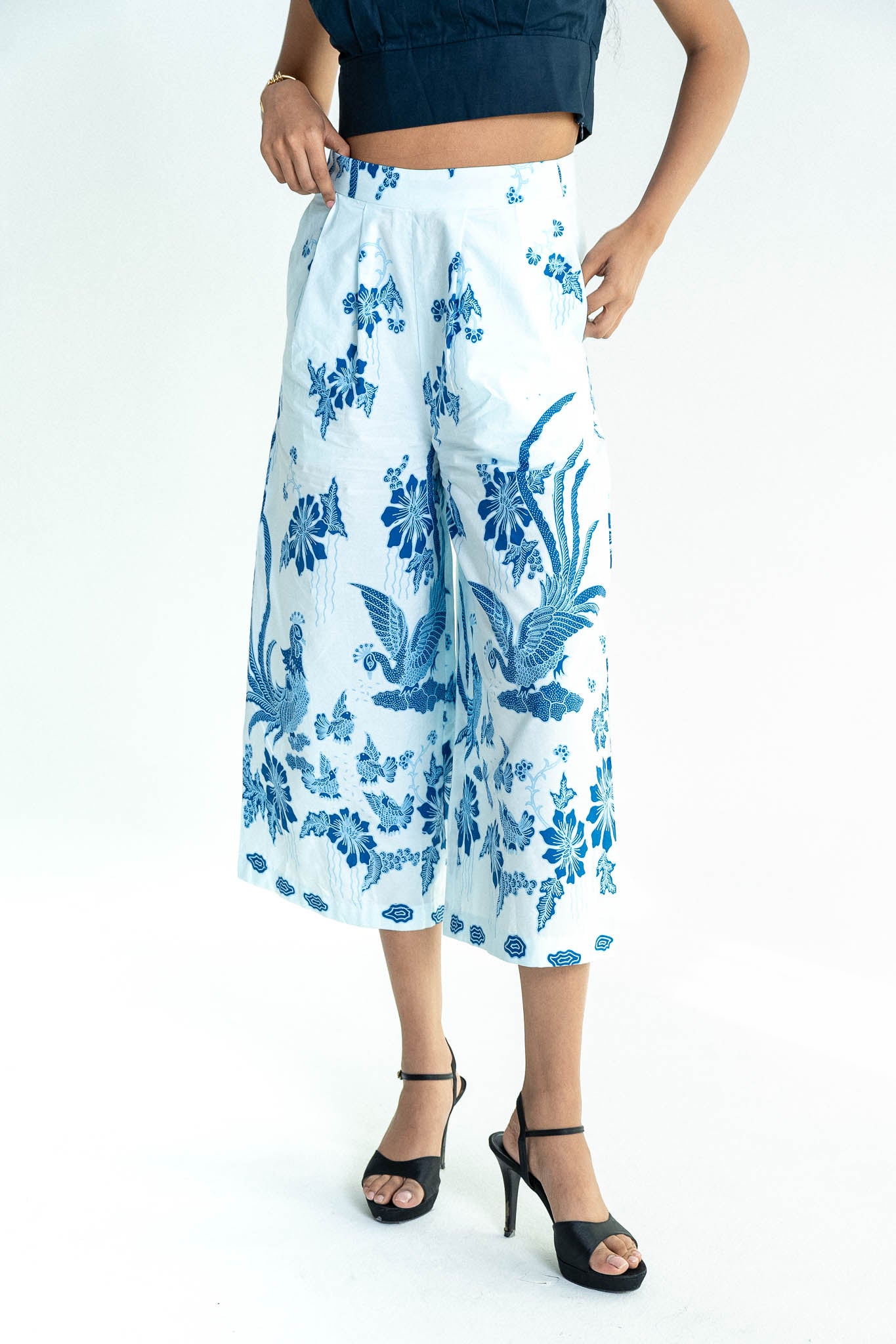 Batik Wide Leg Pants | Merak Porcelain