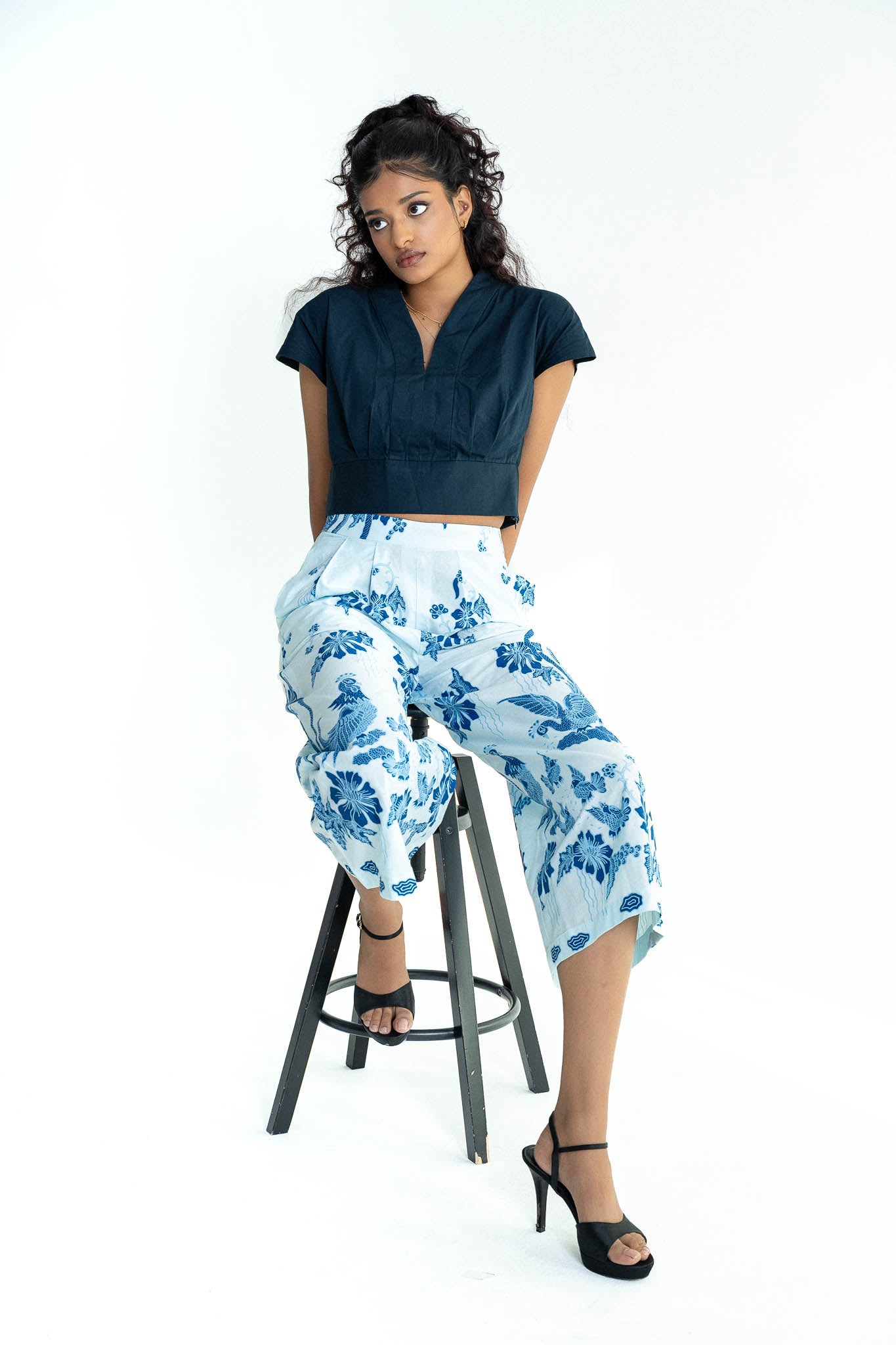 Batik Wide Leg Pants | Merak Porcelain