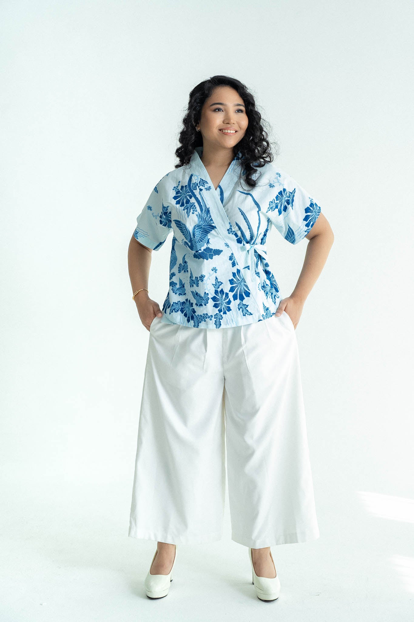 Twill Blend Wide Leg Pants | Natural