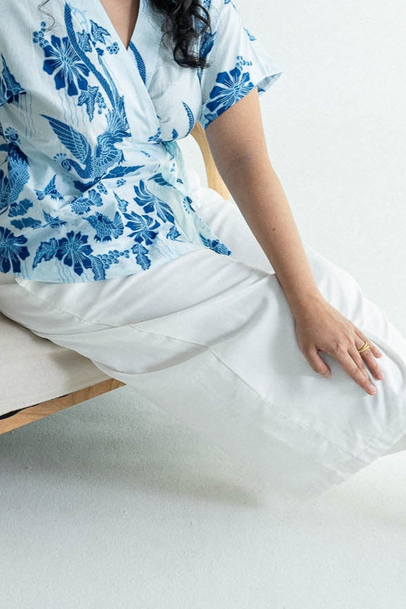 Twill Blend Wide Leg Pants | Natural