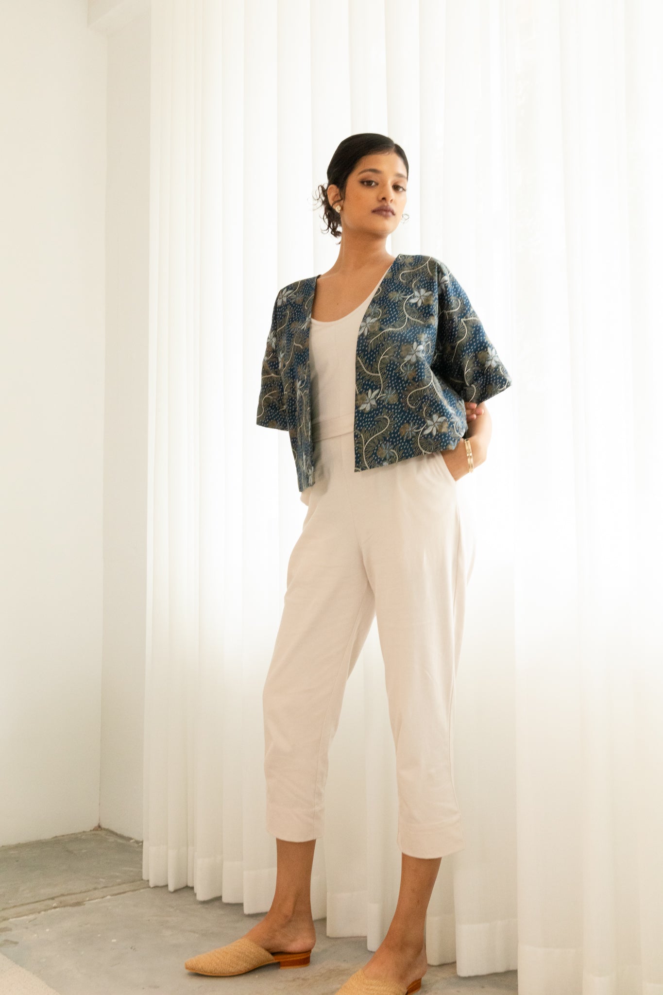 Batik Crop Jacket | Taman Sari Indigo