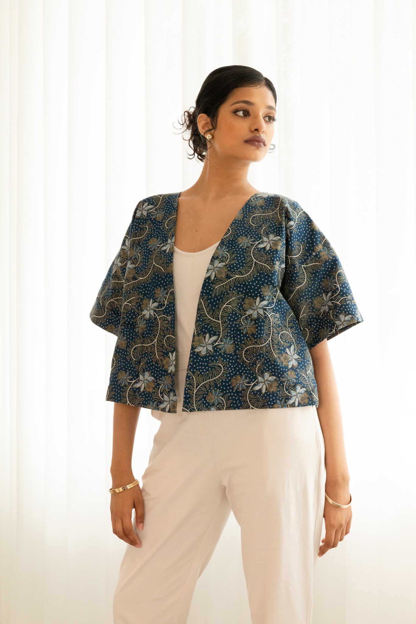 Batik Crop Jacket | Taman Sari Indigo