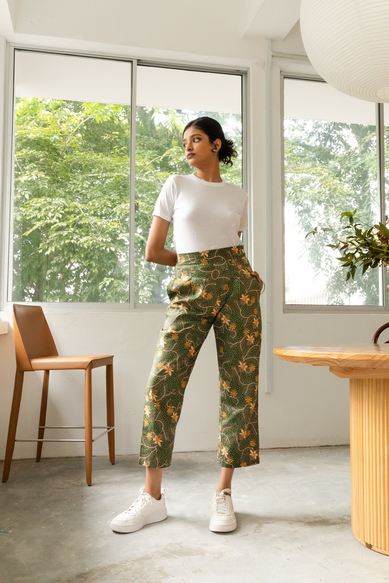 Batik Straight Fit Pants | Taman Sari Olive