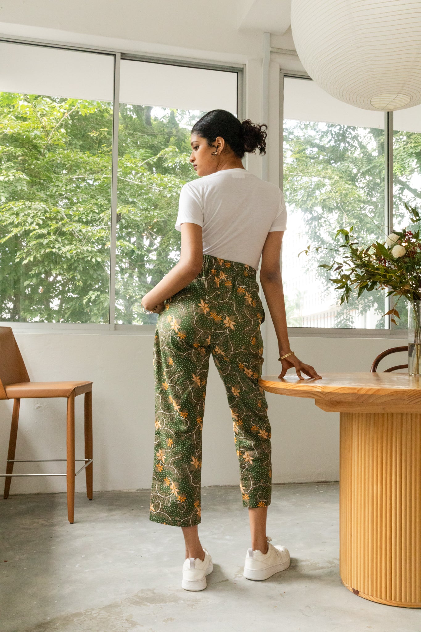 Batik Straight Fit Pants | Taman Sari Olive