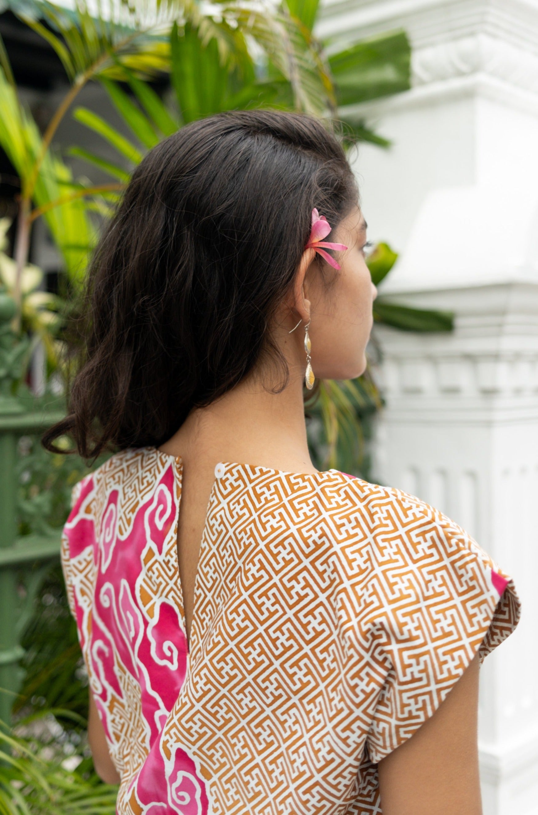 Batik Elastic Crop Top | Tumbuh Pink
