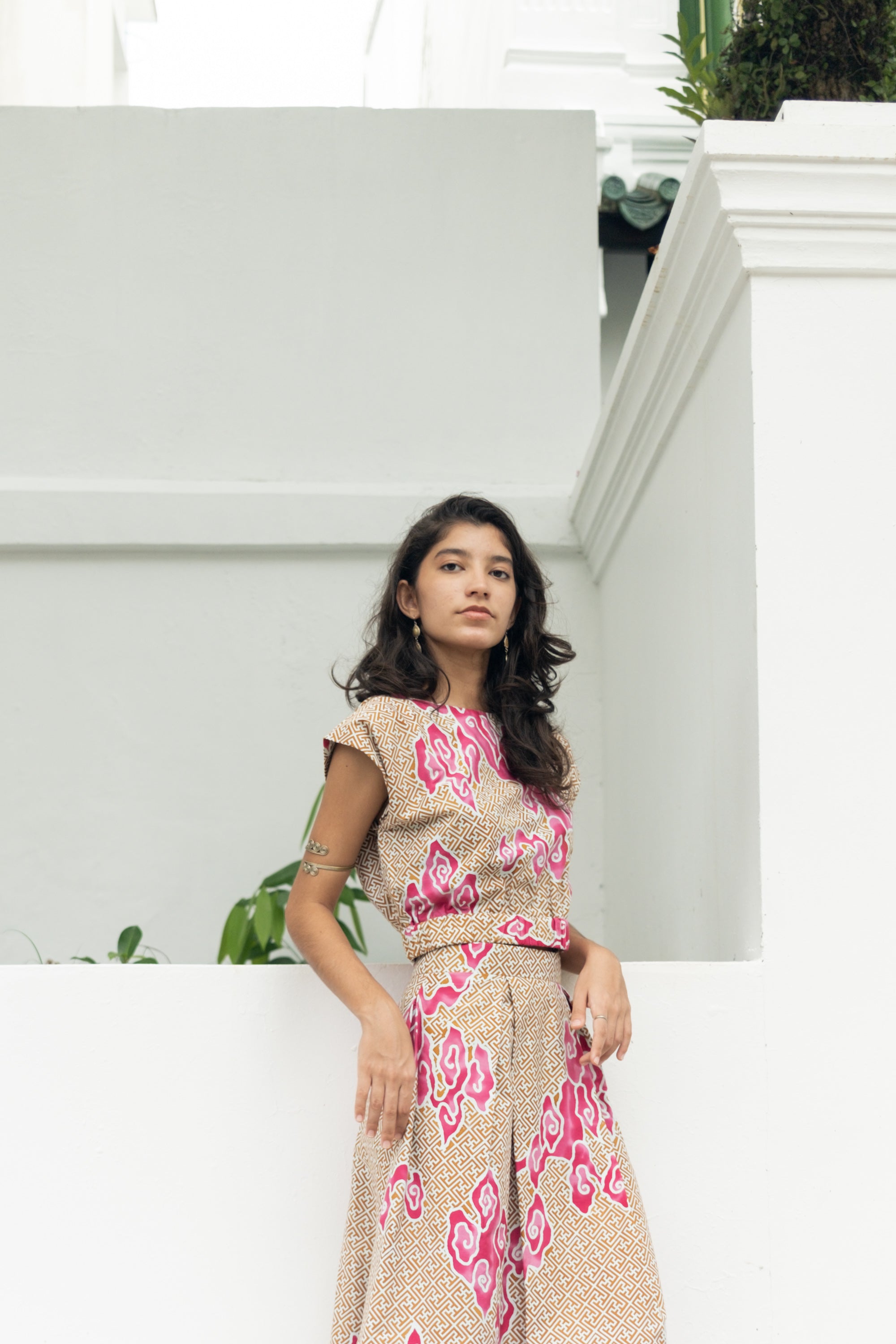 Batik Elastic Crop Top | Tumbuh Pink