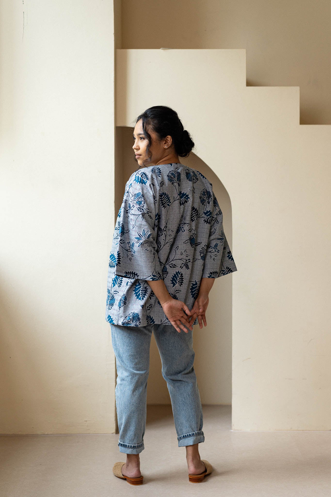 Batik Open Jacket | Mekar Indigo