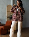 Batik Open Jacket | Sekar Burgundy