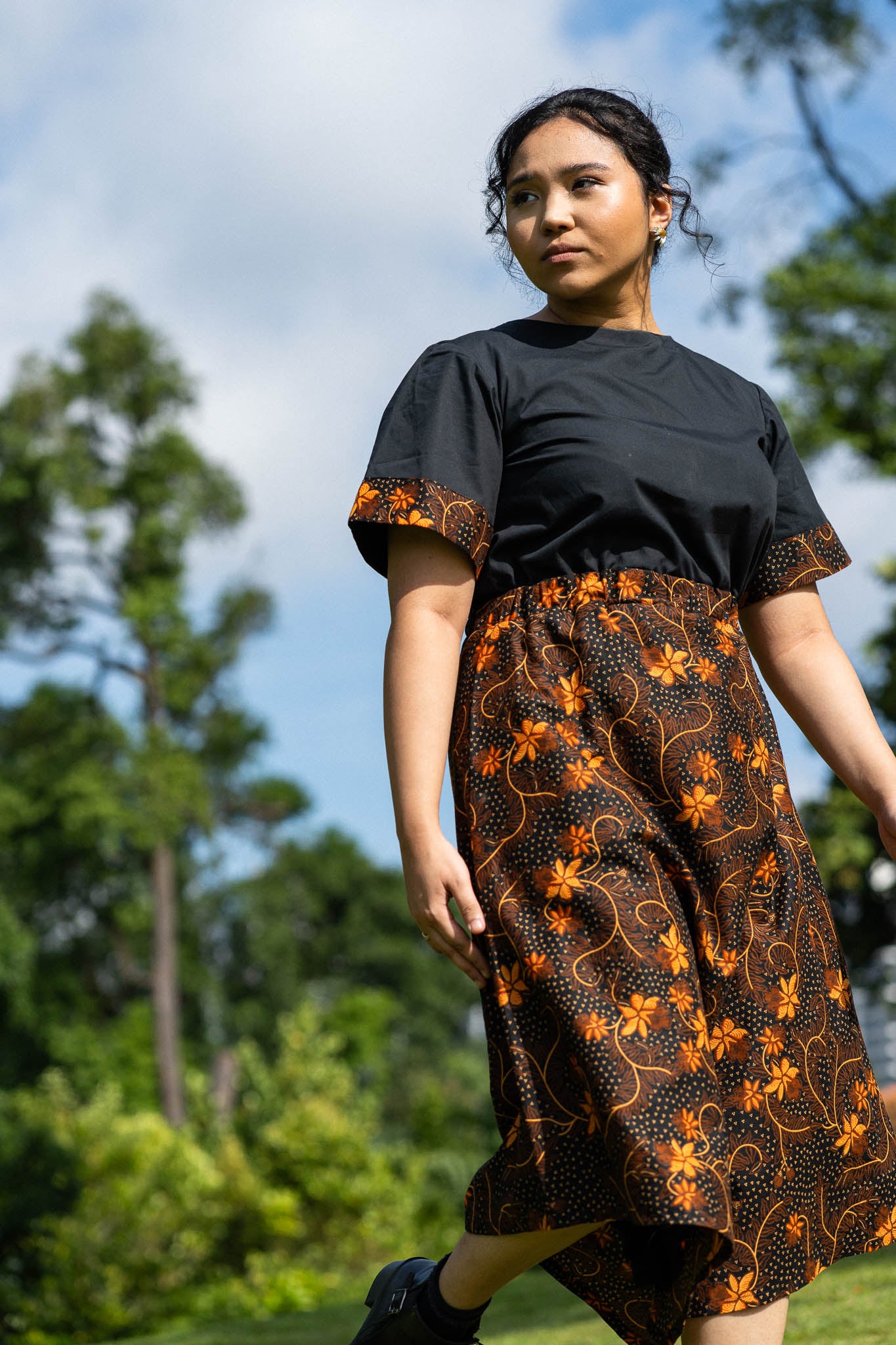 Batik Banded Waist Dress | Taman Sari