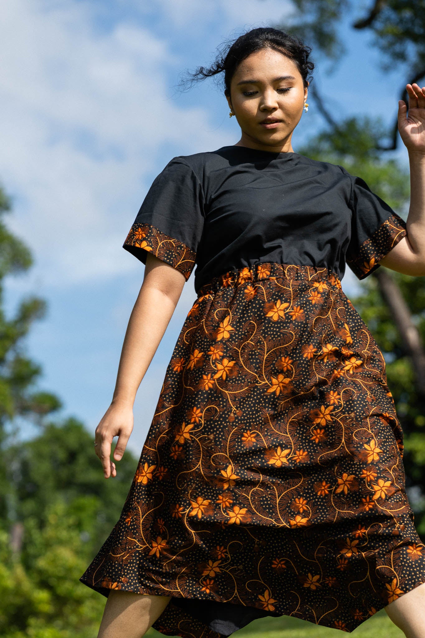 Batik Banded Waist Dress | Taman Sari