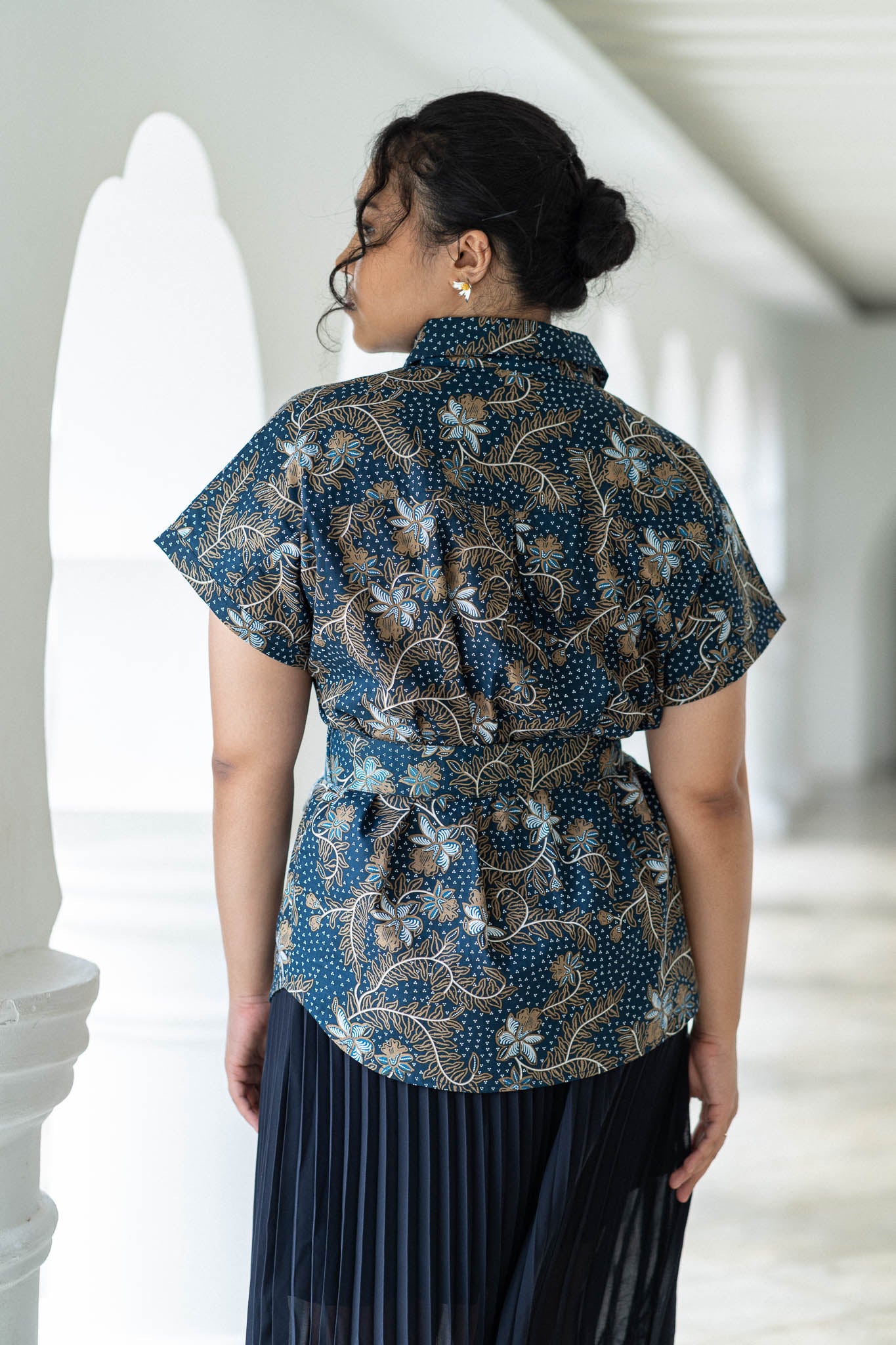 Batik Belted Blouse | Taman Sari Indigo
