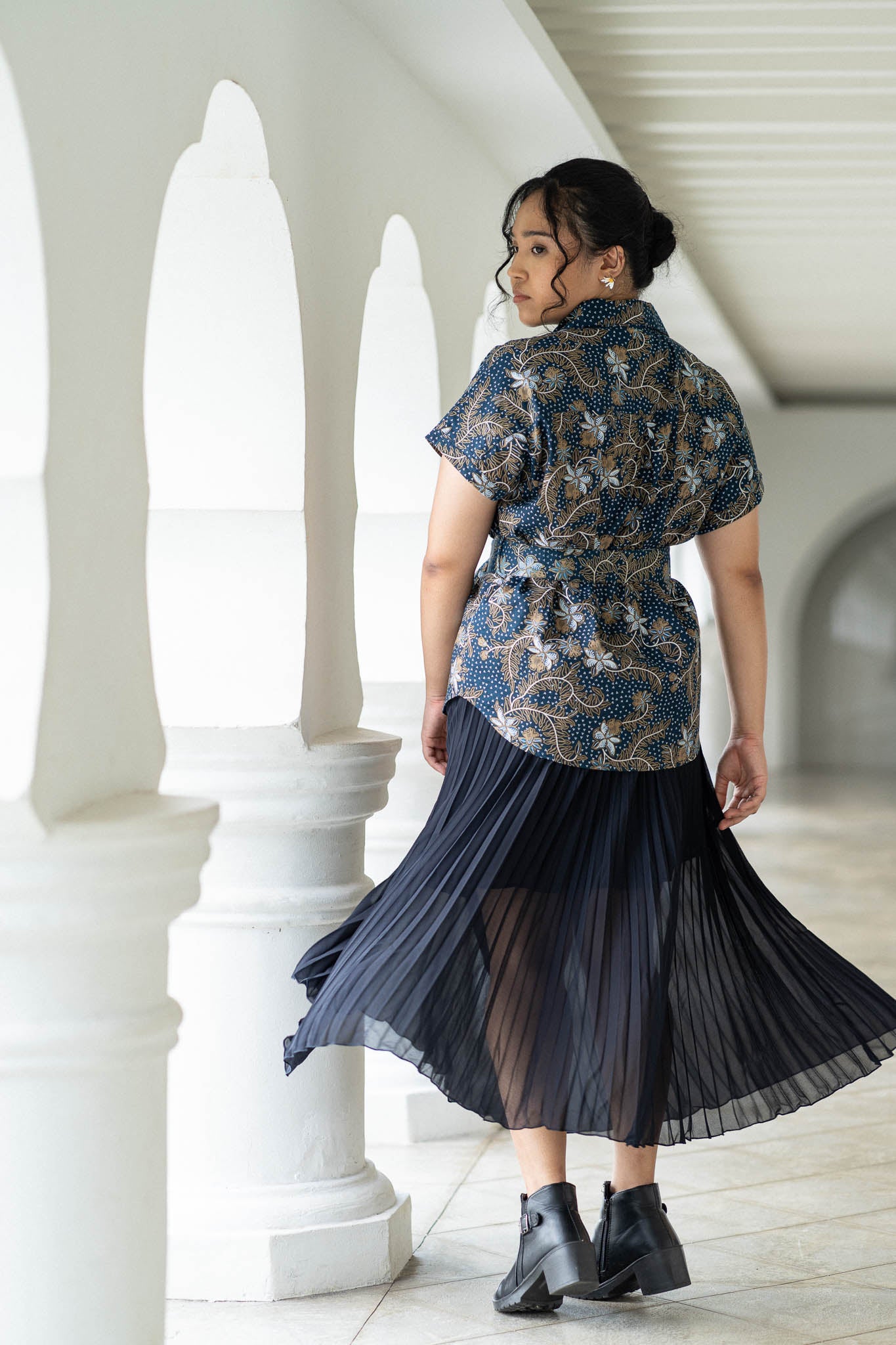 Batik Belted Blouse | Taman Sari Indigo