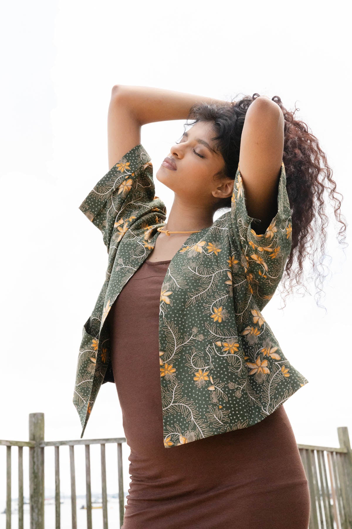 Batik Crop Jacket | Taman Sari Olive