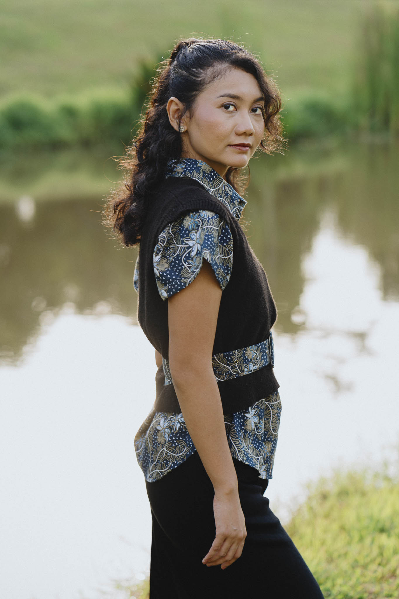 Batik Belted Blouse | Taman Sari Indigo