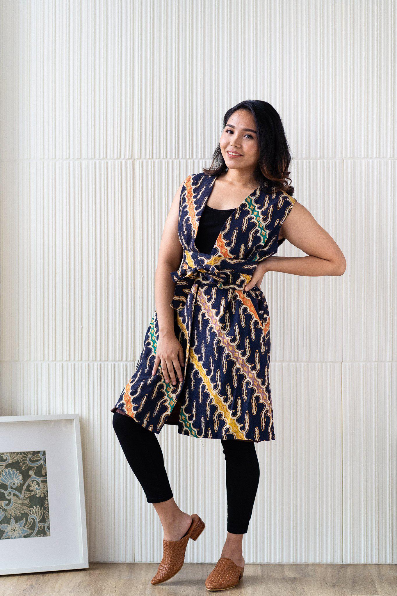 Batik Long Line Vest | Satria