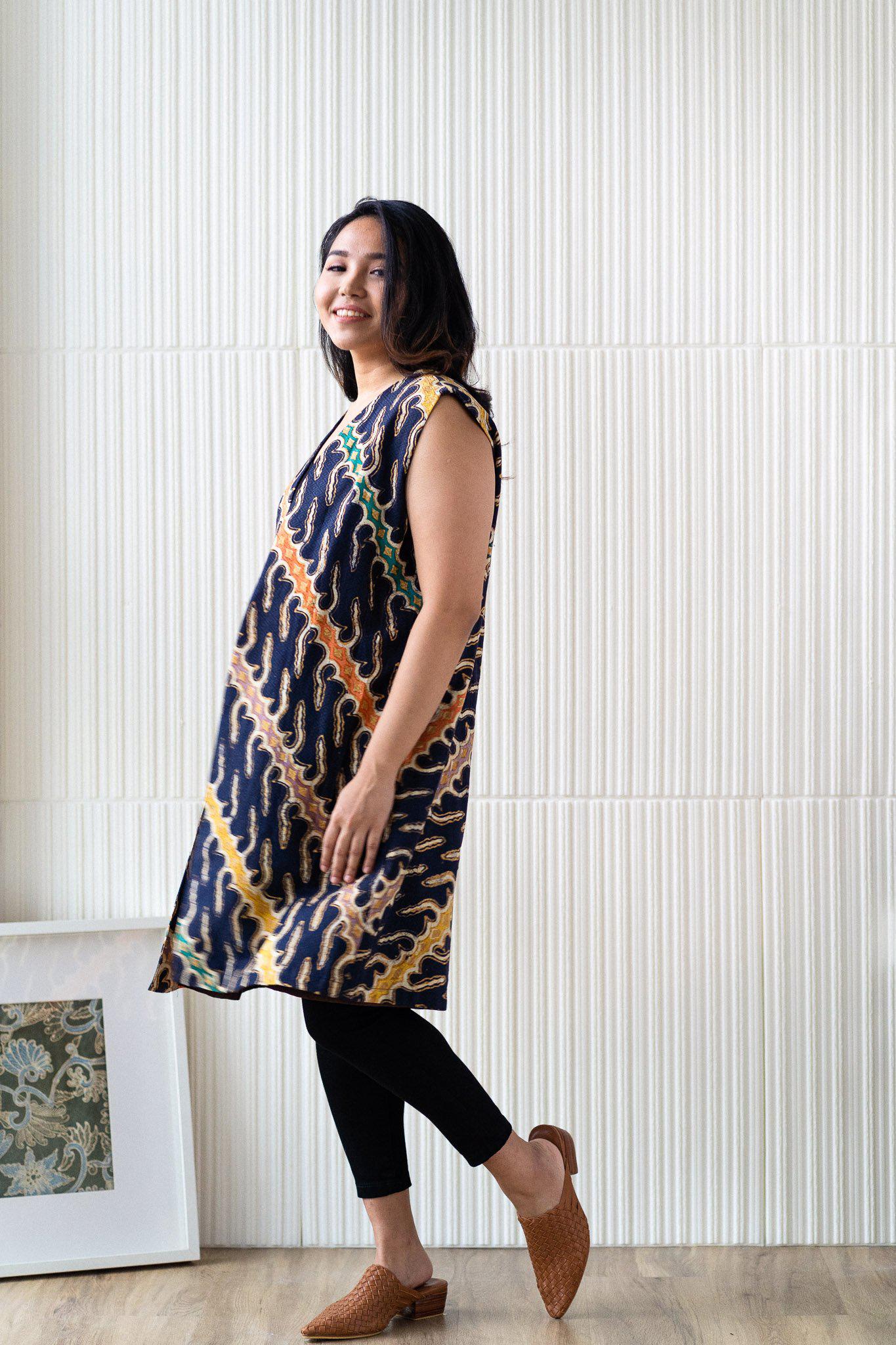 Batik Long Line Vest | Satria