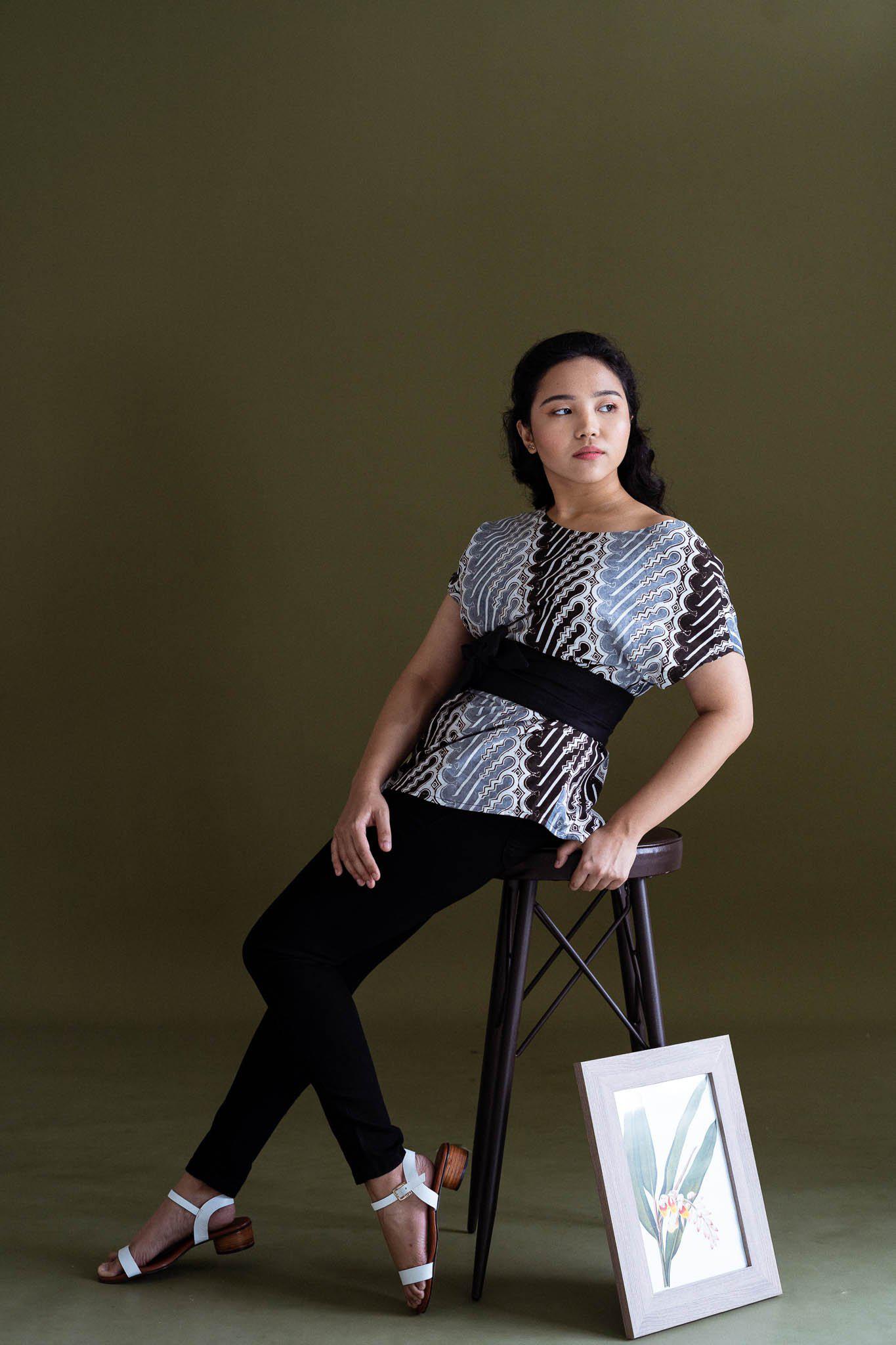 Batik Button Back Blouse | Maharaja