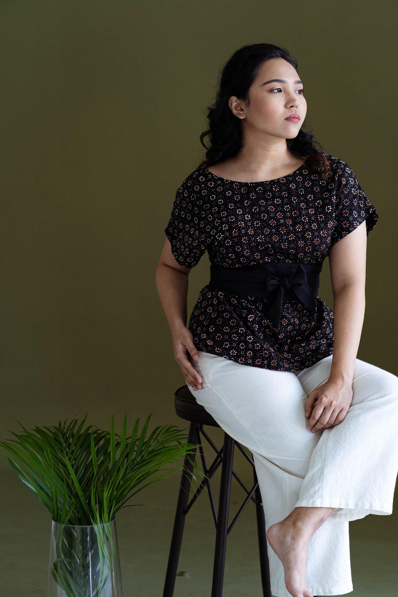 Batik Button Back Blouse | Ratu