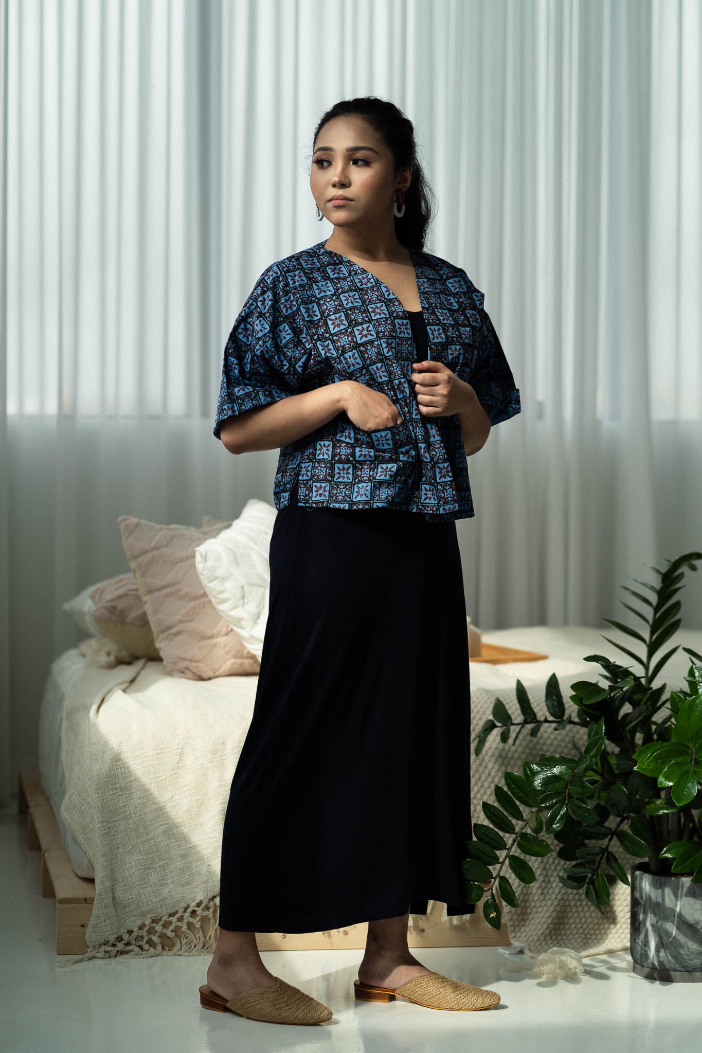 Batik Crop Jacket | Semula Ocean