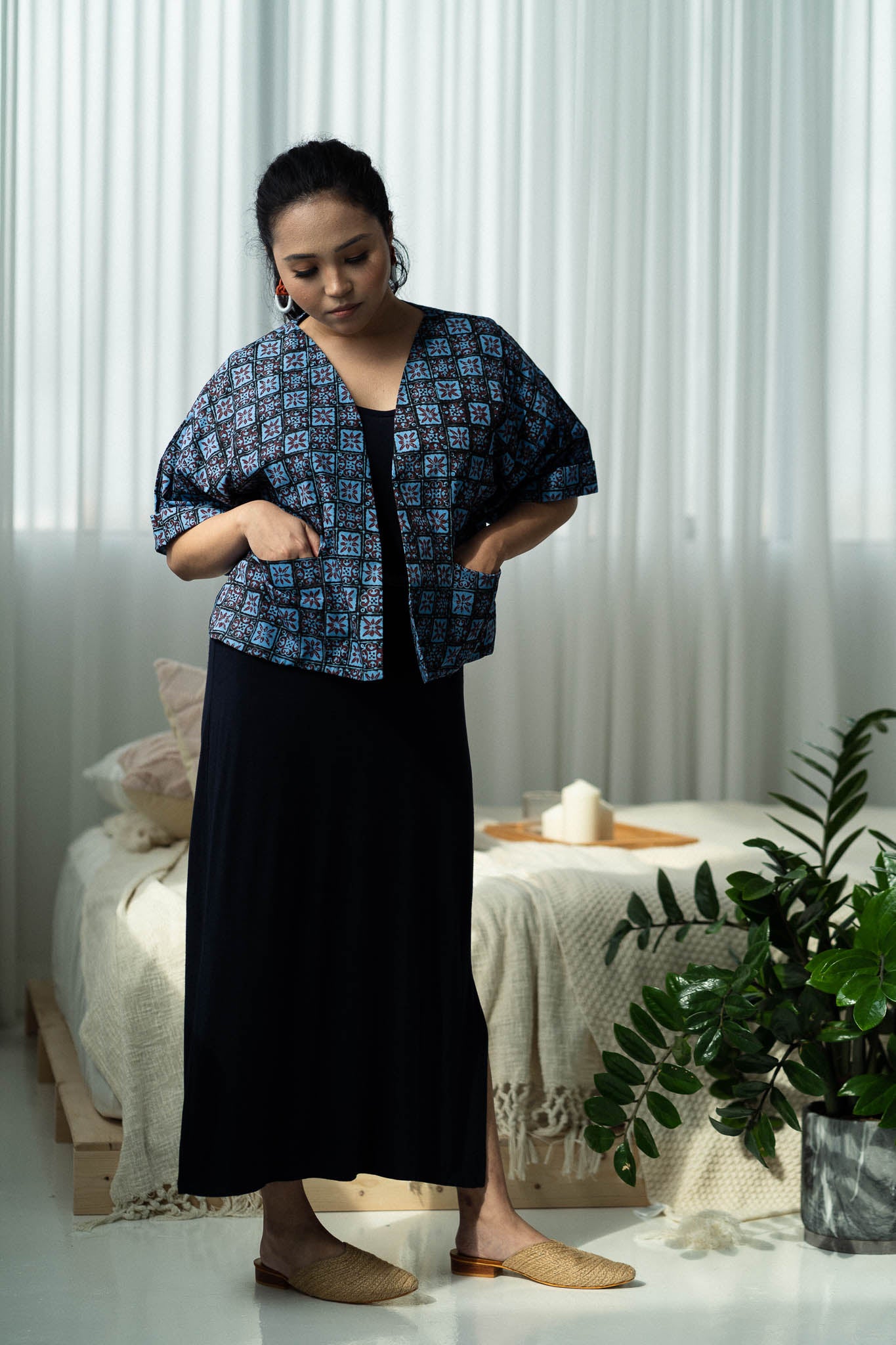 Batik Crop Jacket | Semula Ocean
