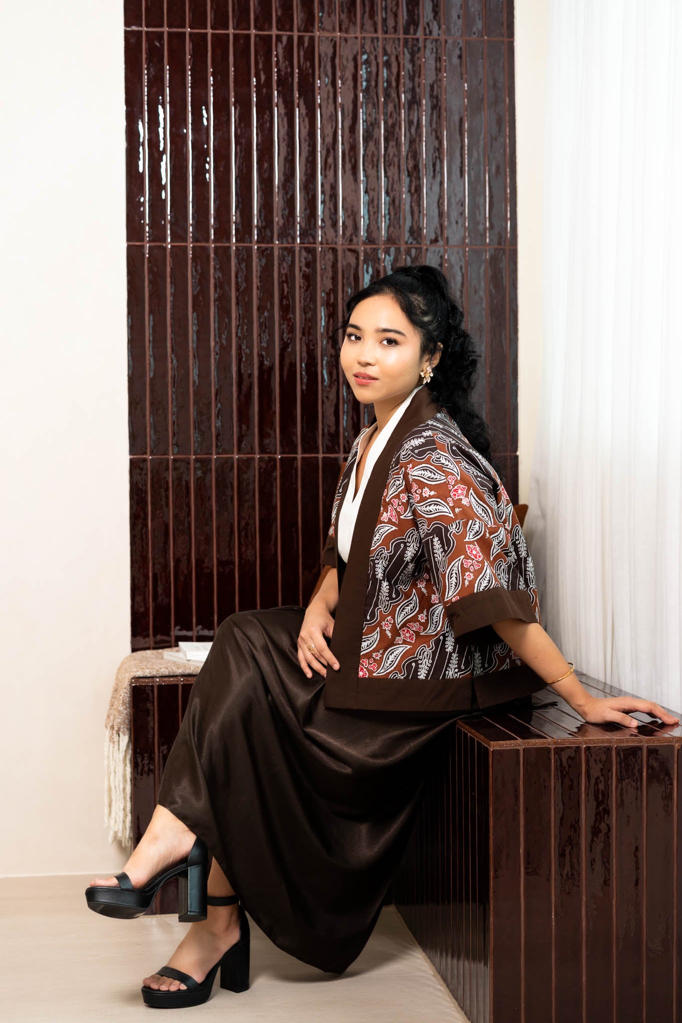 Batik Crop Jacket | Asmara Sogan Brown