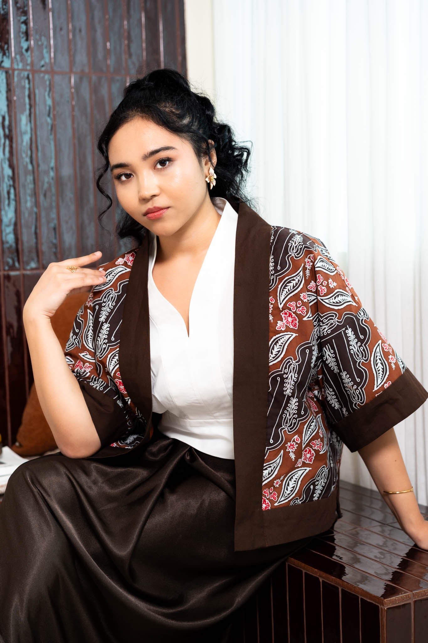 Batik Crop Jacket | Asmara Sogan Brown