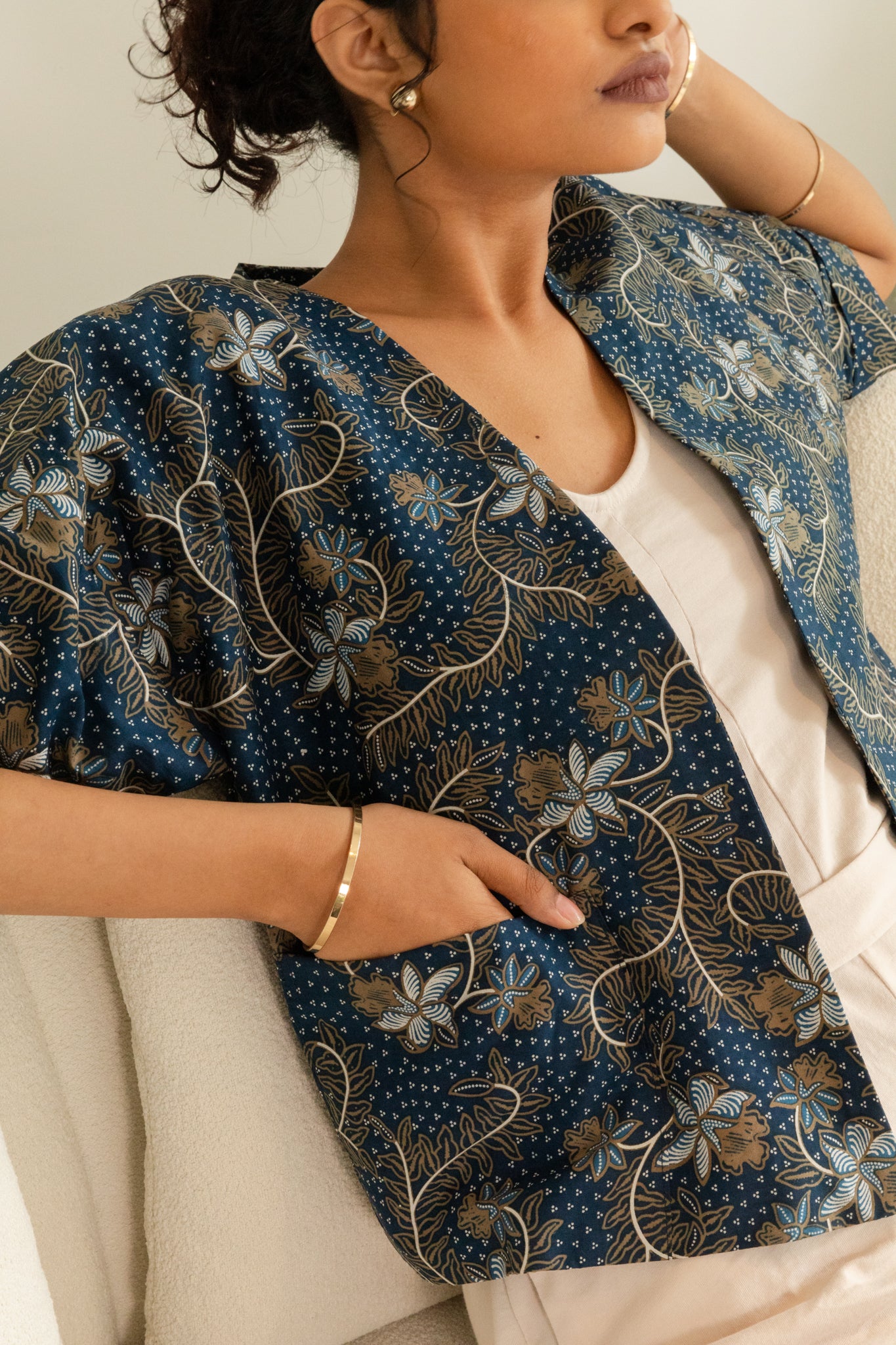 Batik Crop Jacket | Taman Sari Indigo
