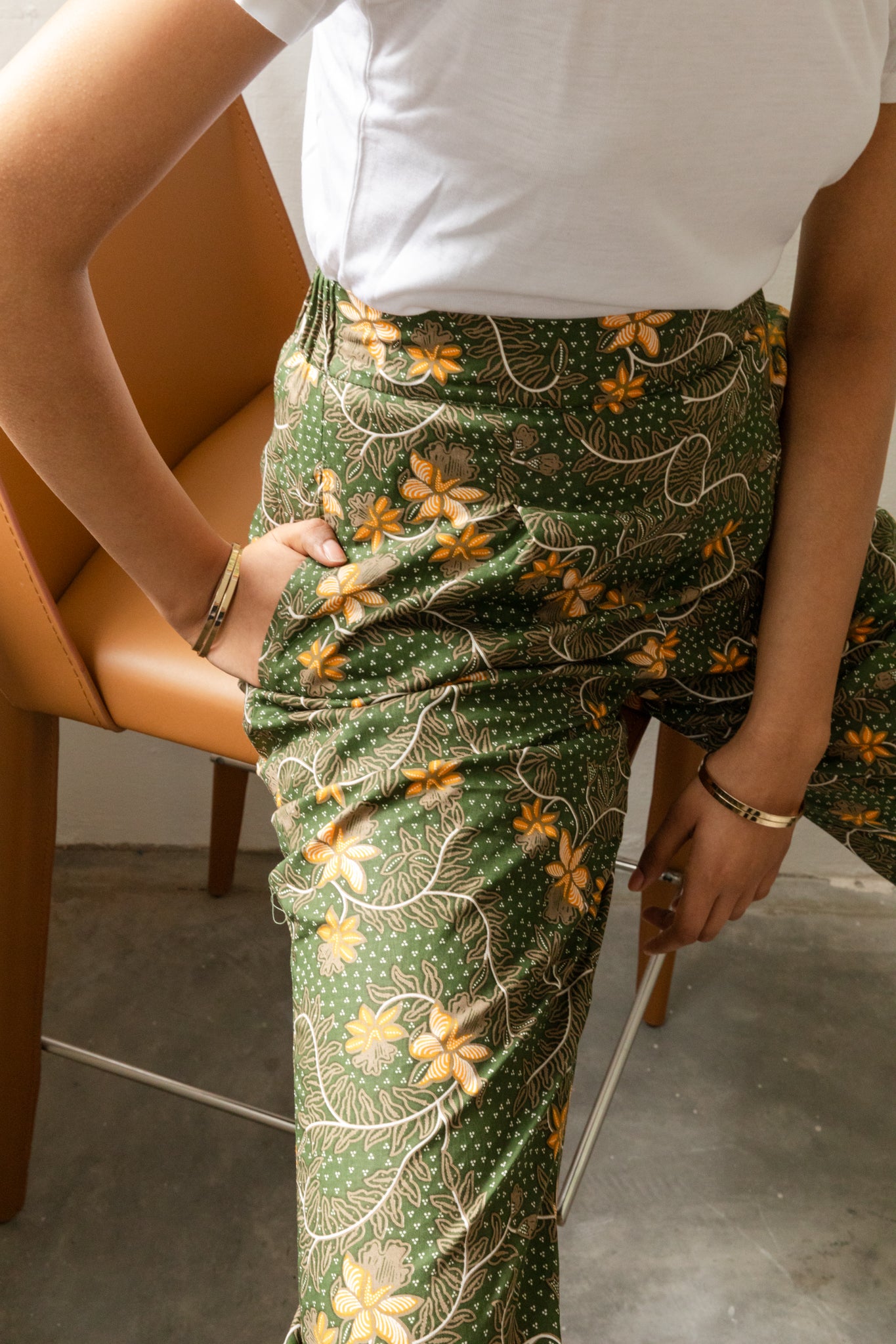 Batik Straight Fit Pants | Taman Sari Olive