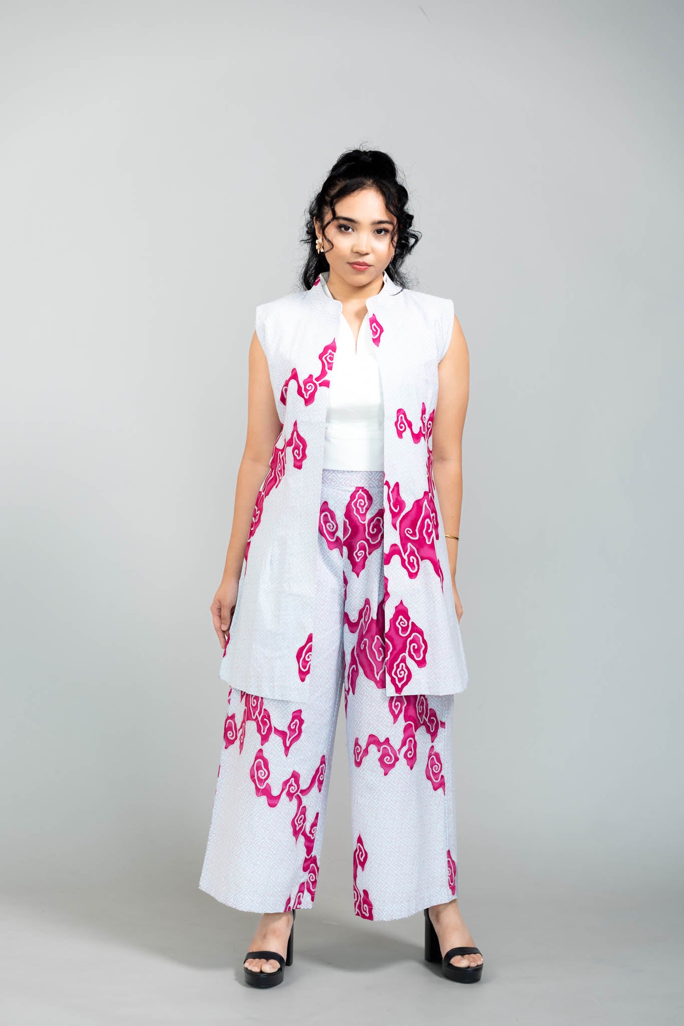 Batik Box Pleat Culottes | Tumbuh Blush