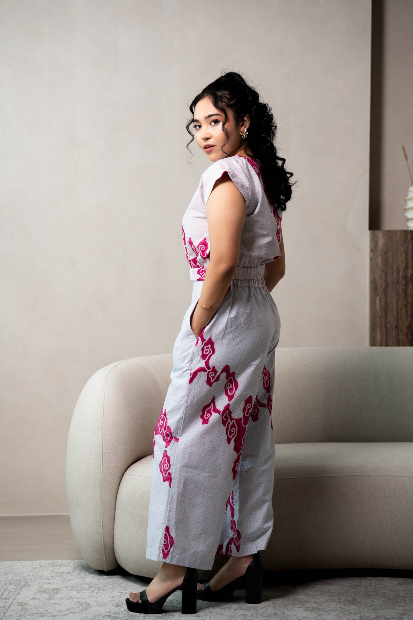 Batik Box Pleat Culottes | Tumbuh Blush