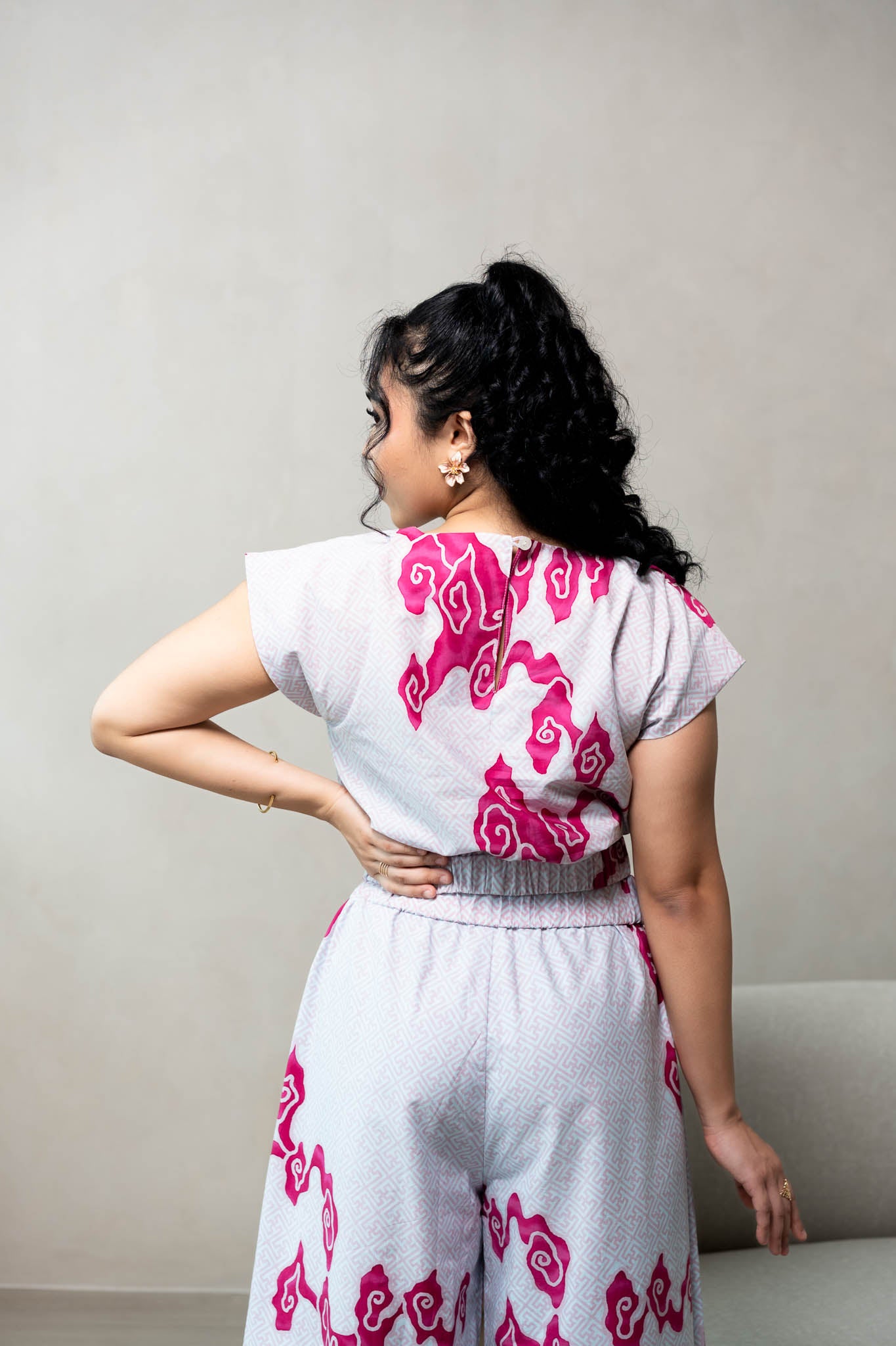 Batik Elastic Crop Top | Tumbuh Blush