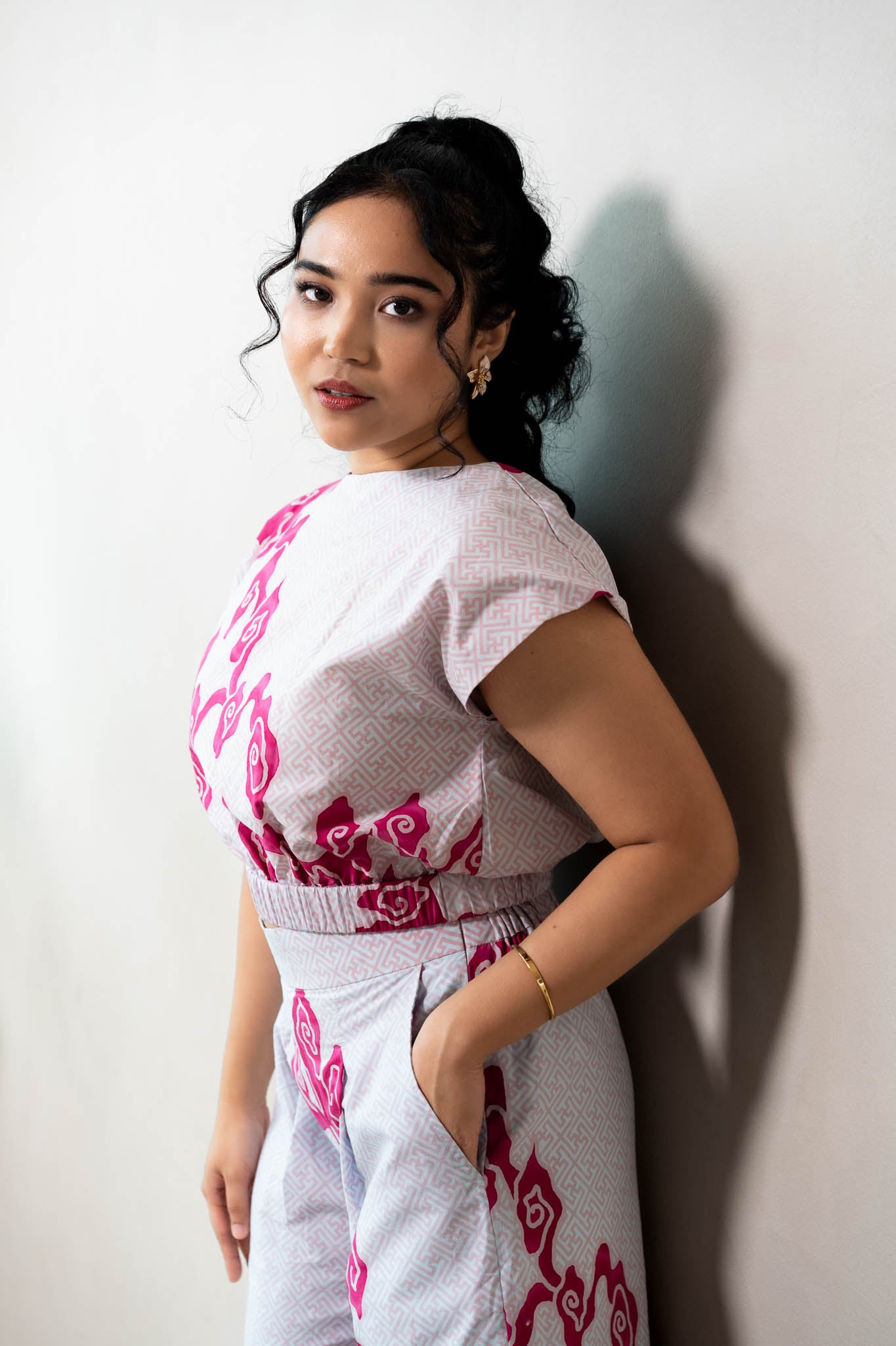 Batik Elastic Crop Top | Tumbuh Blush