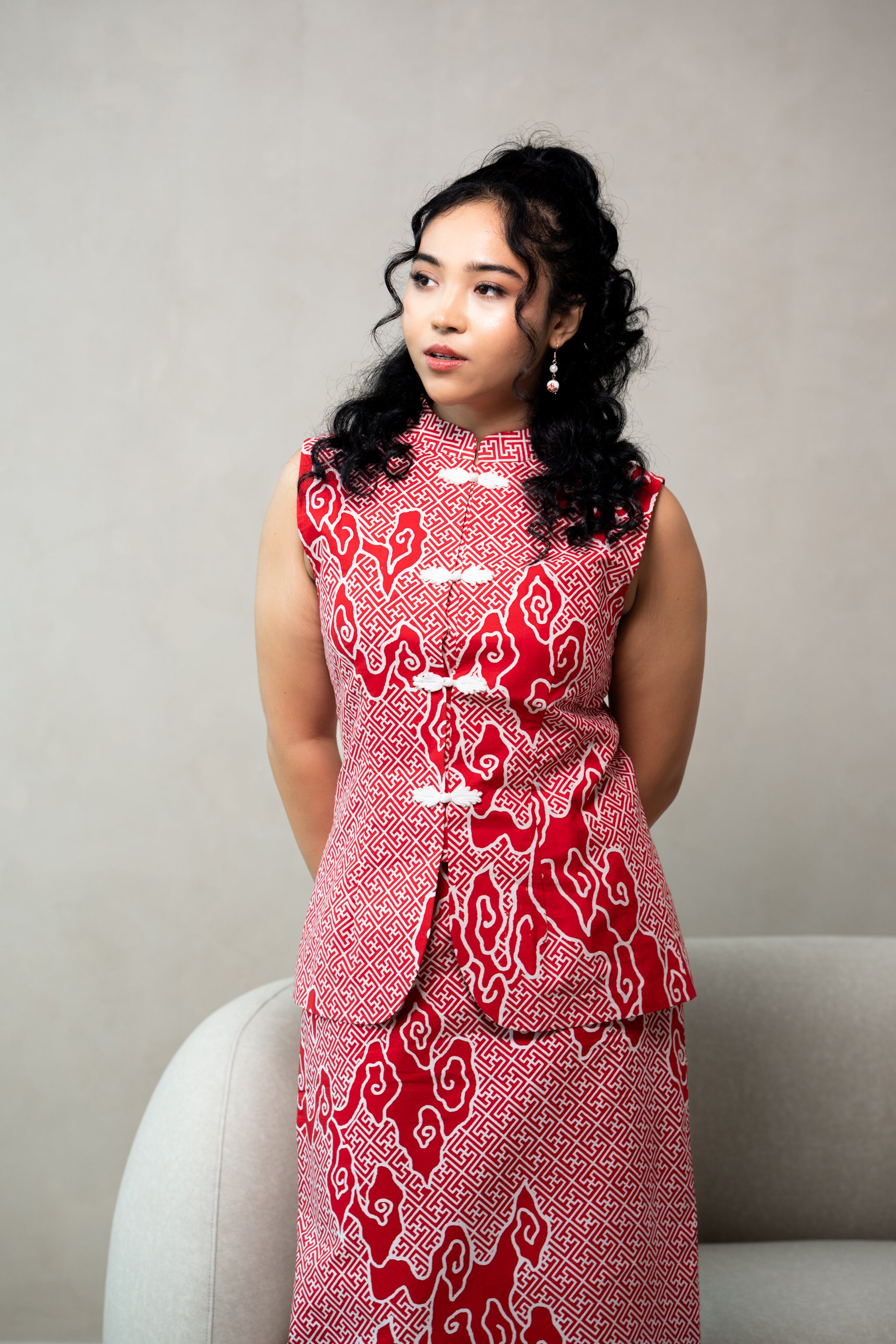 Batik High Collared Top | Tumbuh Saga Seed