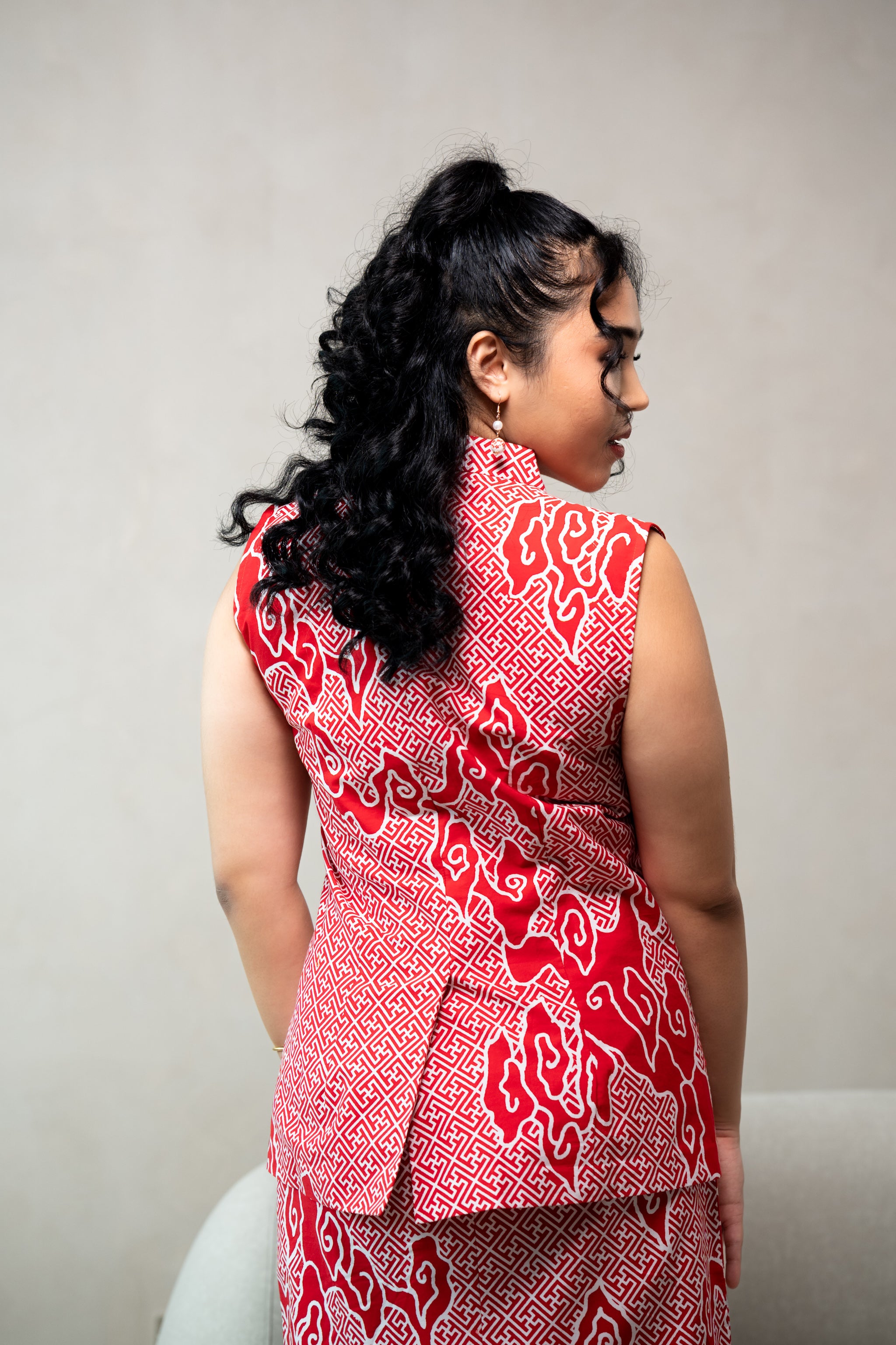 Batik High Collared Top | Tumbuh Saga Seed