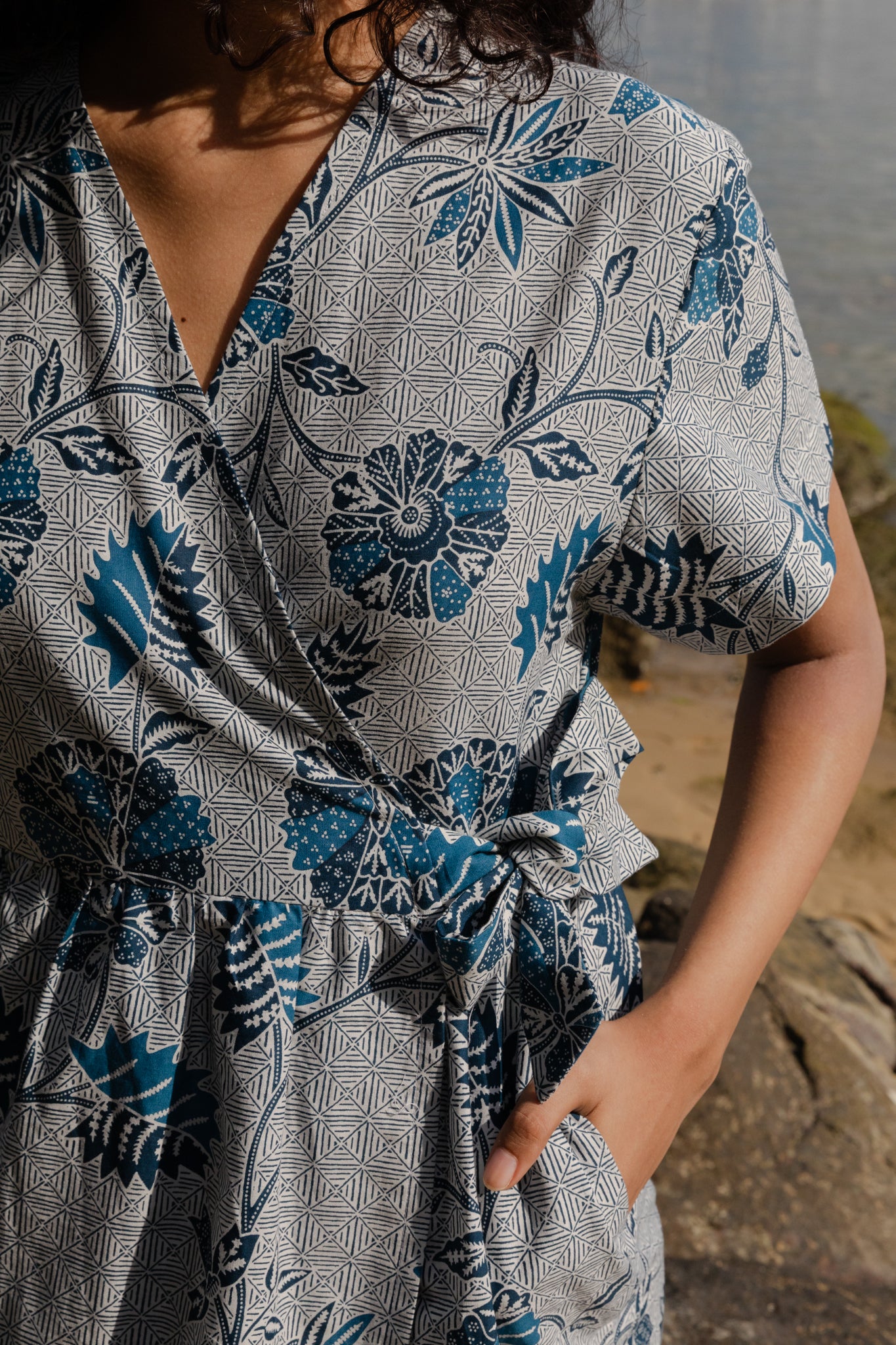 Batik Wrap Dress | Mekar Indigo